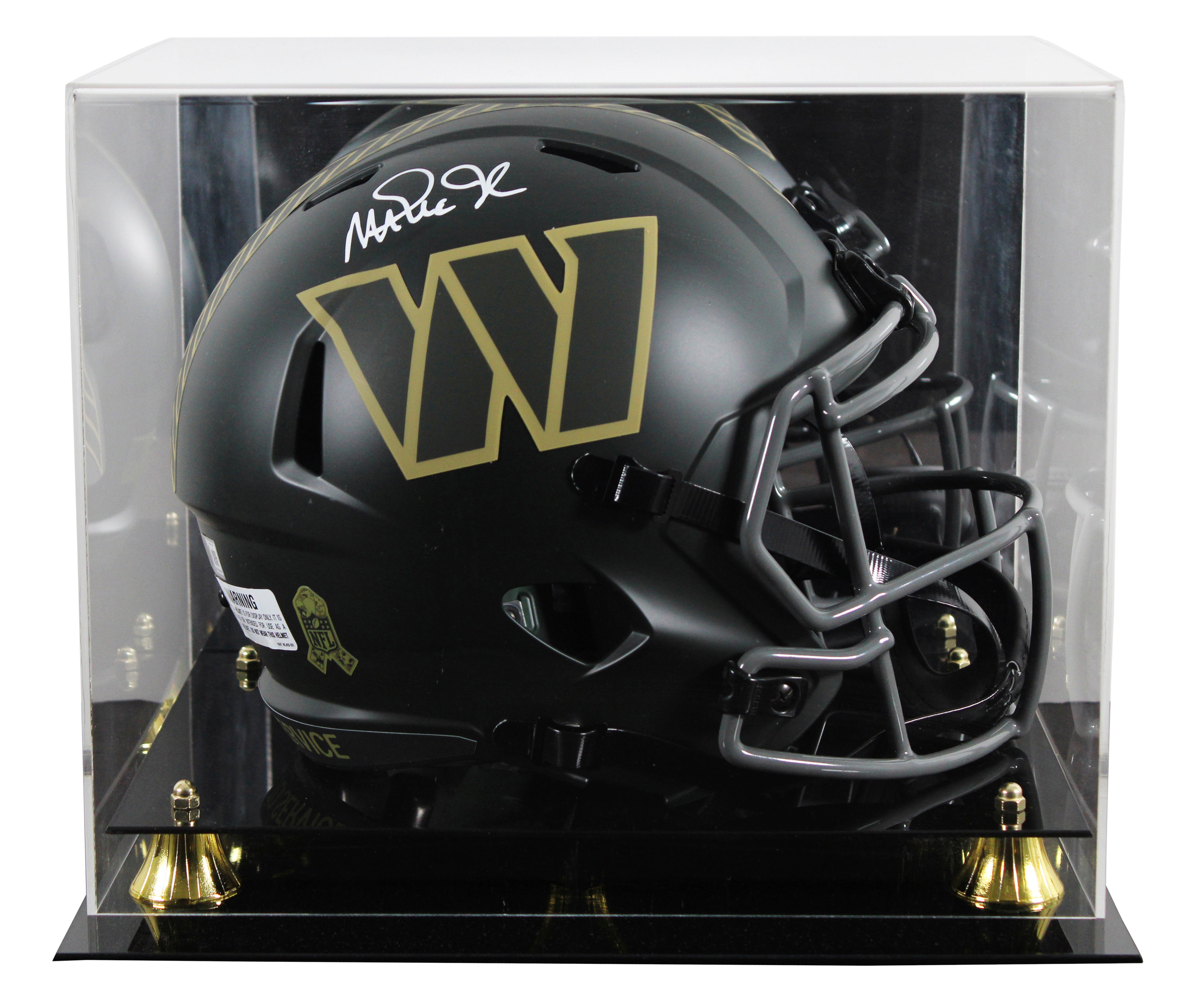 Commanders Magic Johnson Signed STS IV Full Size Speed Rep Helmet W/ Case BAS W