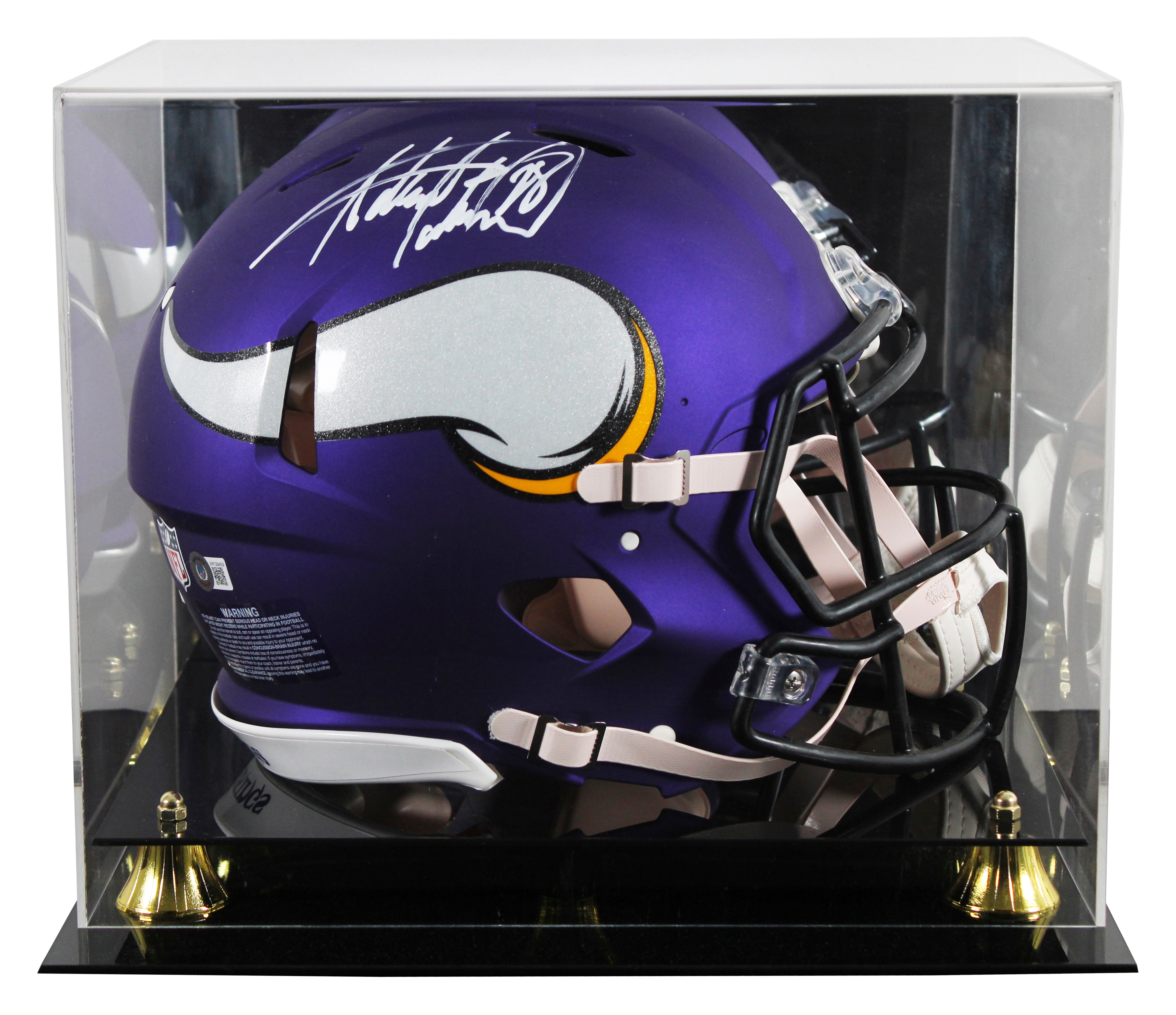 Vikings Adrian Peterson Signed Full Size Speed Proline Helmet W/ Case BAS Wit