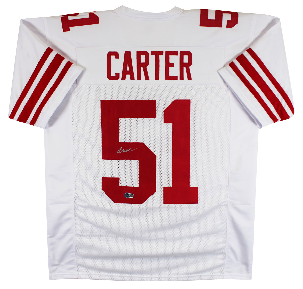 Abdul Carter Authentic Signed White Pro Style Jersey Autographed BAS Witnessed 3