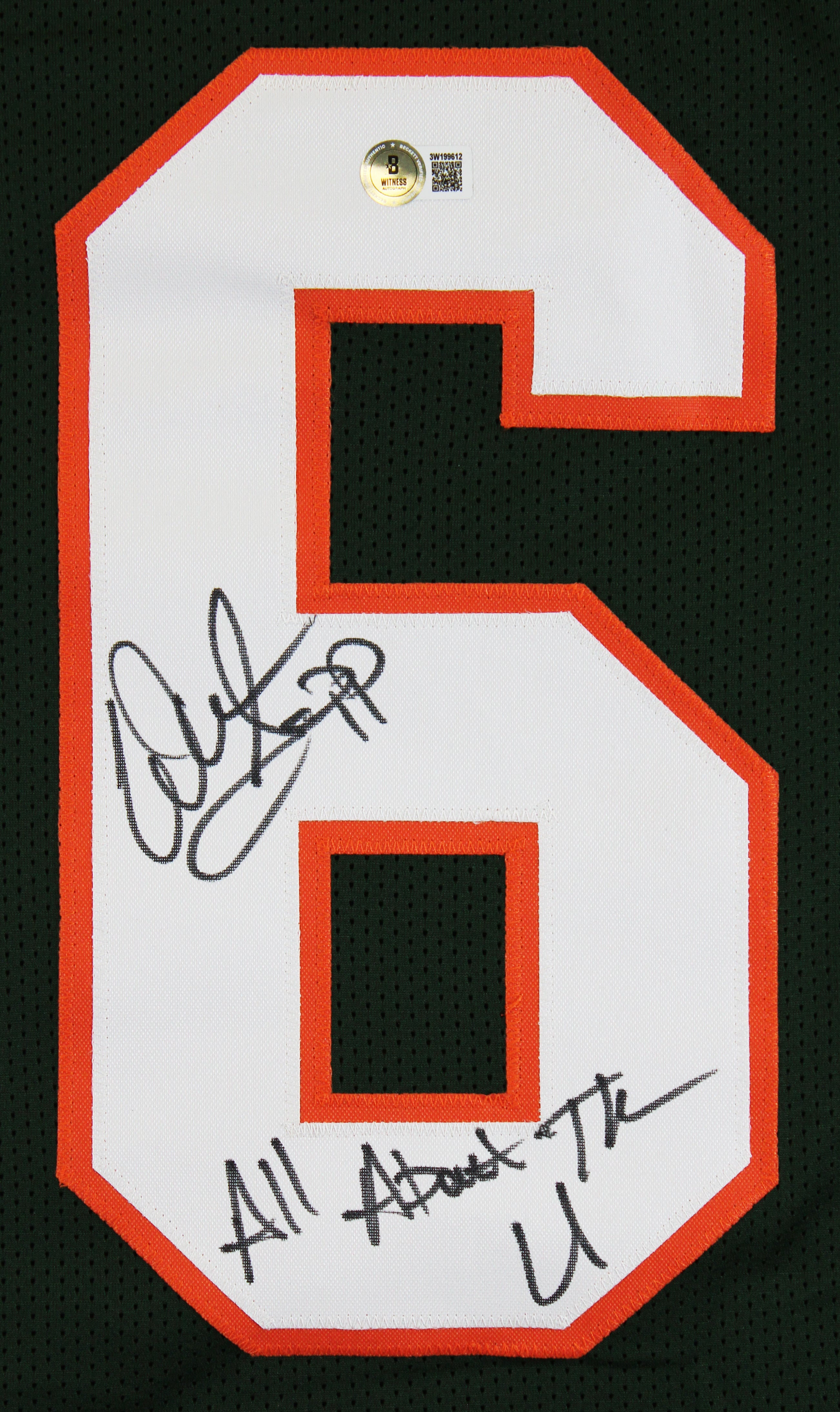 Miami Warren Sapp "All About the U!" Signed Green Pro Style Jersey BAS Witnessed