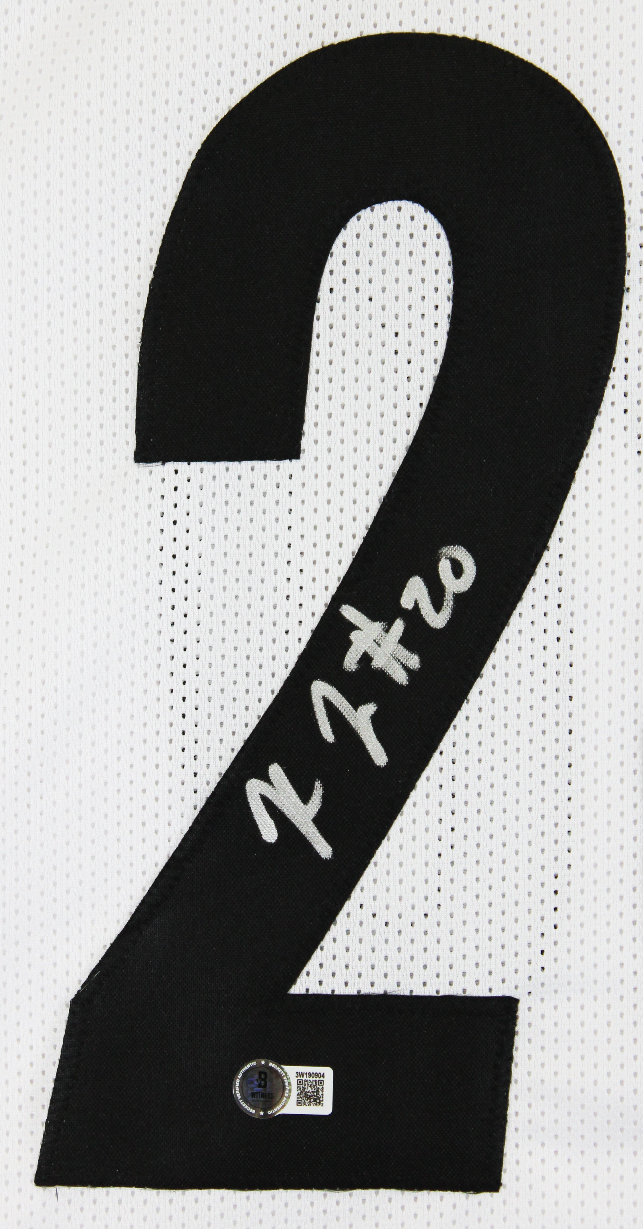 Kaleb Johnson Authentic Signed White Pro Style Jersey Autographed BAS Witness 1