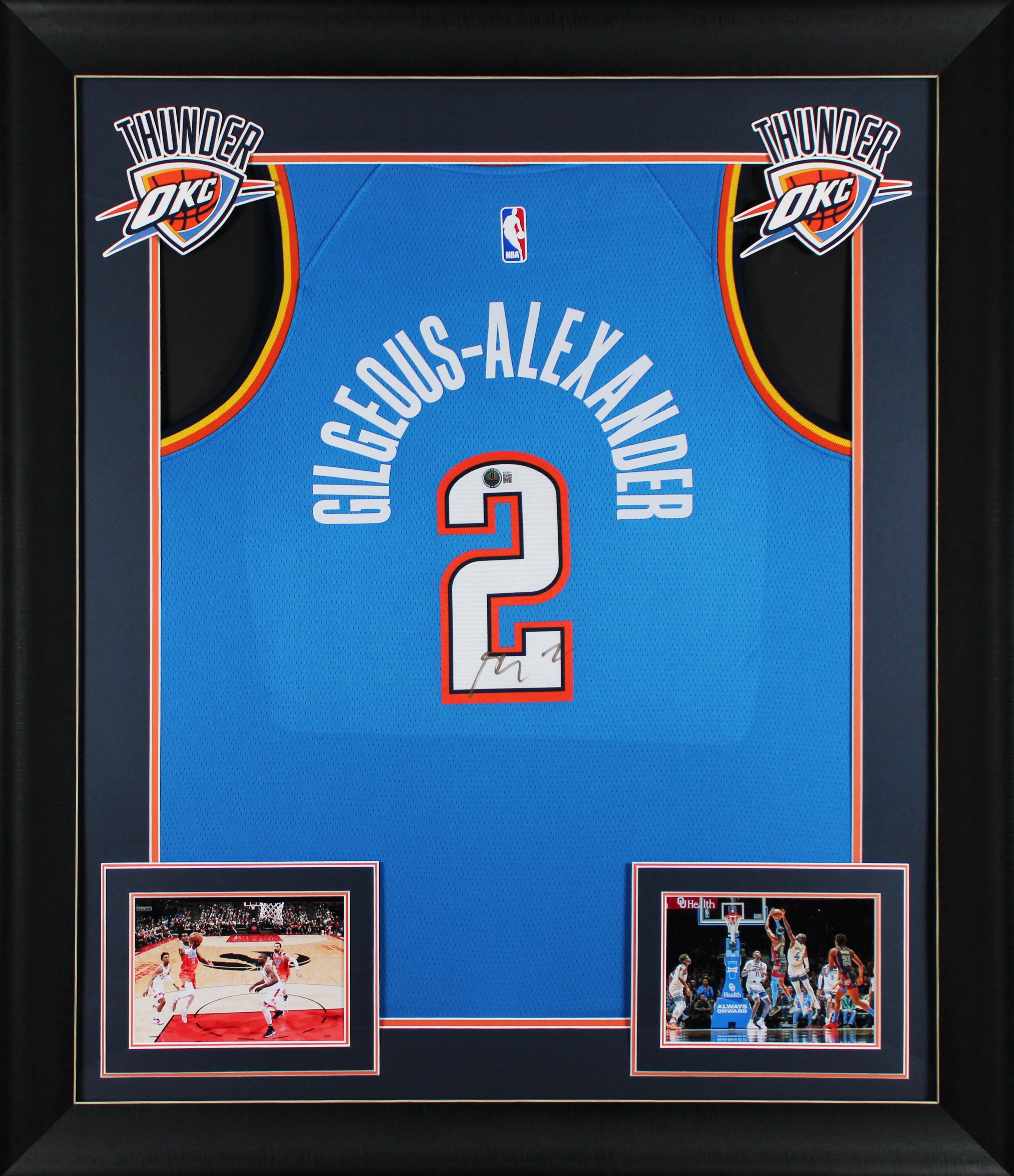 Thunder Shai Gilgeous-Alexander Signed Blue Nike Framed Jersey BAS #BS78074