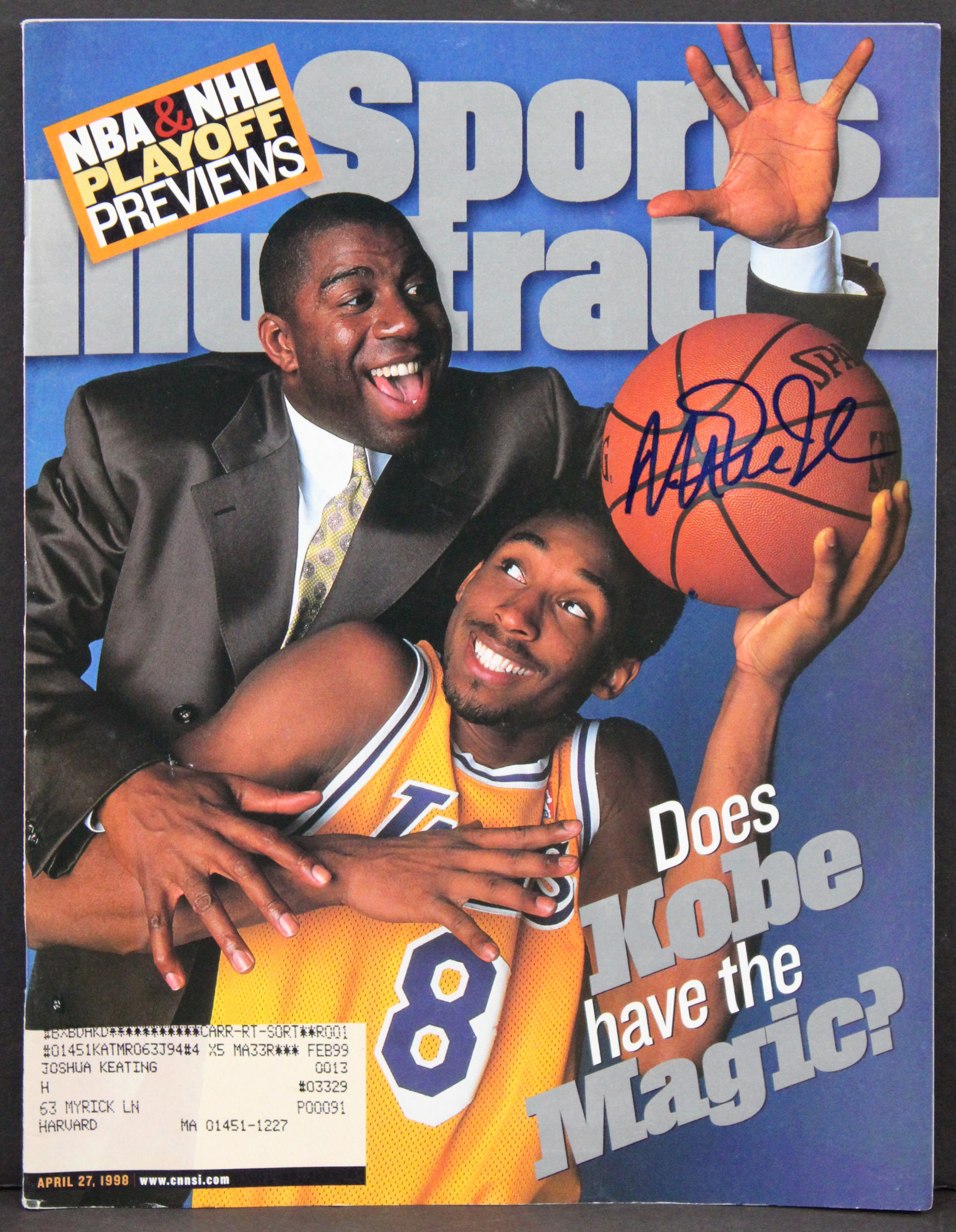 Lakers Magic Johnson Signed April 27, 1998 Sports Illustrated Magazine BAS Wit