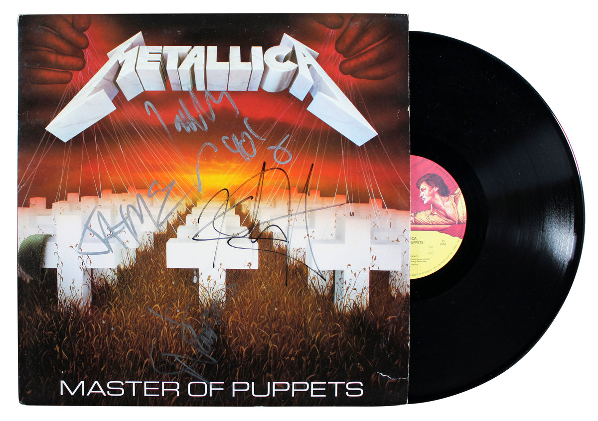Metallica Hetfield, Ulrich, Newsted & Hammett Signed Album Cover W/ Vinyl BAS