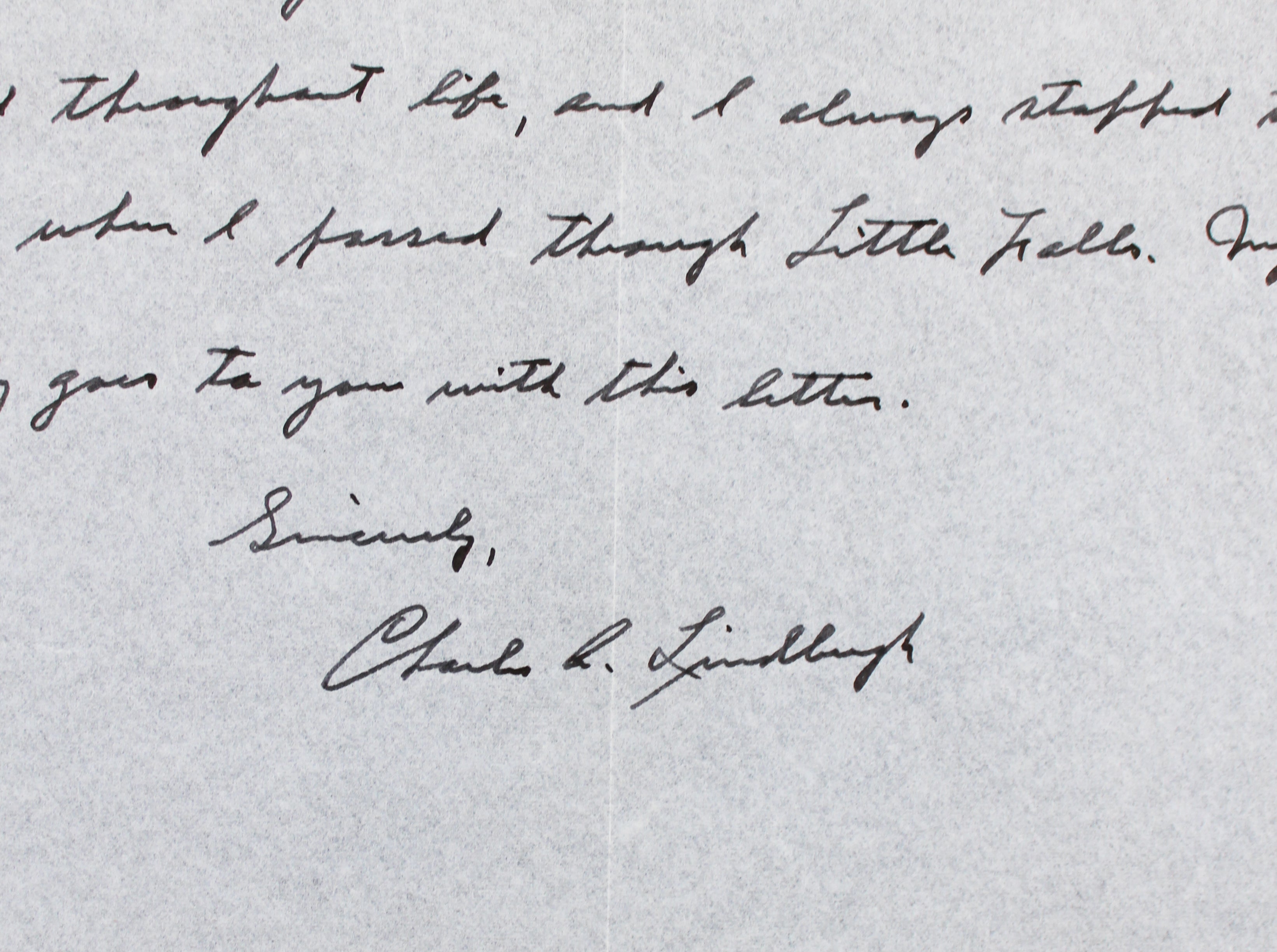 Charles Lindbergh Signed 8.5x11 1971 Handwritten Letter Auto 9! JSA #ZZ80611
