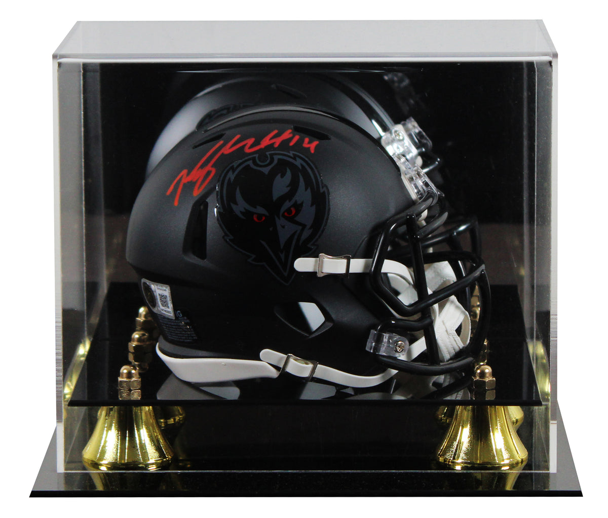 Kyle Hamilton Signed Darkness 2026 On-Field Alt Speed Mini Helmet W/ Case BAS W