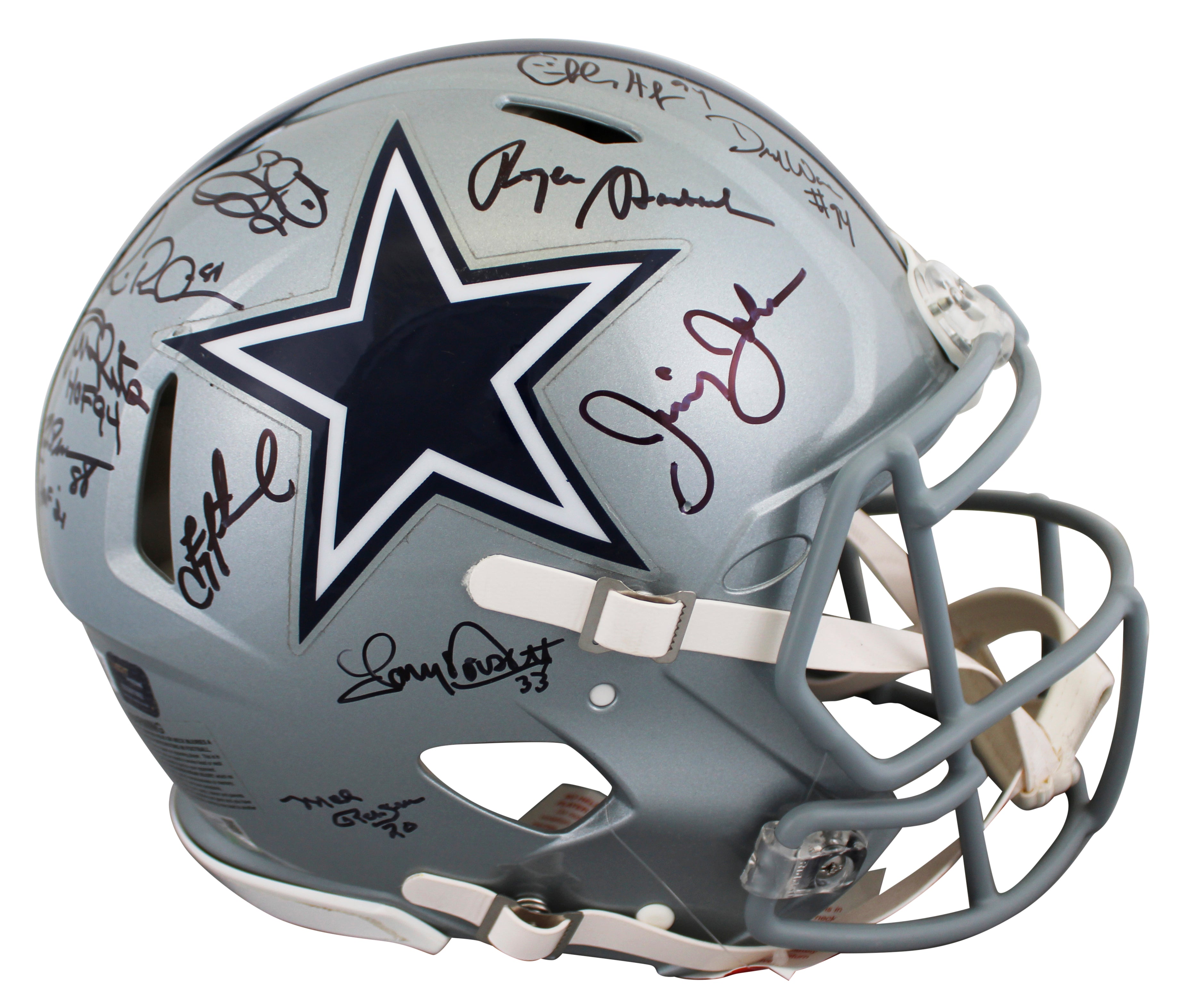 Cowboys ROH (11) Aikman, Smith, Irvin +8 Signed F/S Speed Proline Helmet BAS Wit