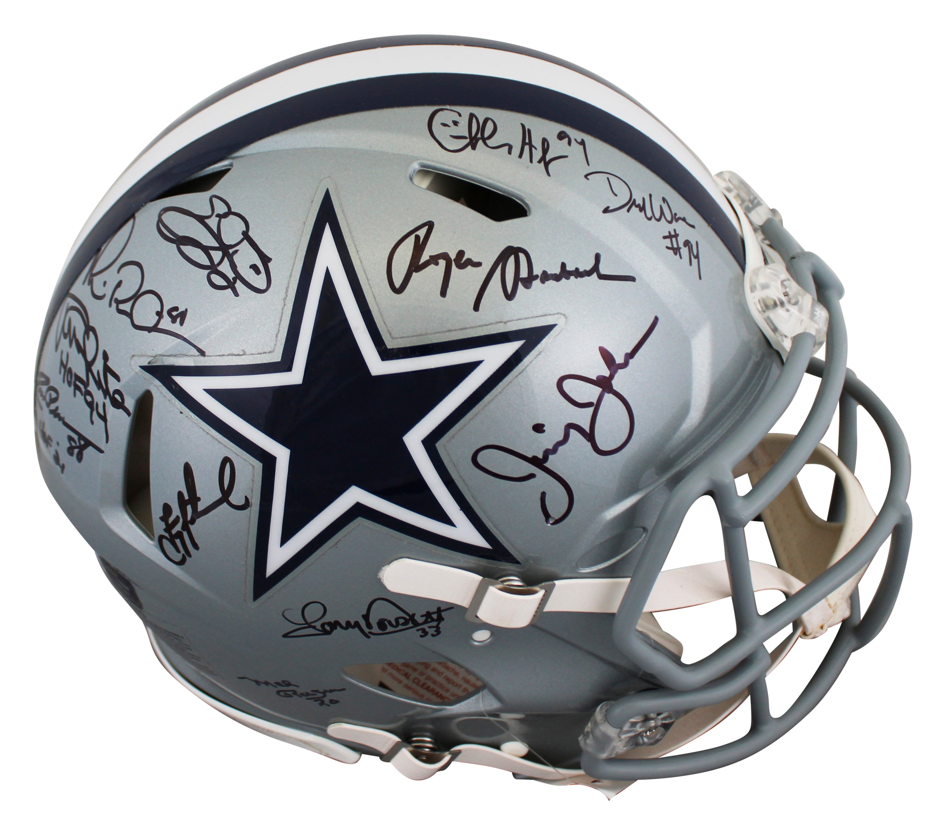 Cowboys ROH (11) Aikman, Smith, Irvin +8 Signed F/S Speed Proline Helmet BAS Wit
