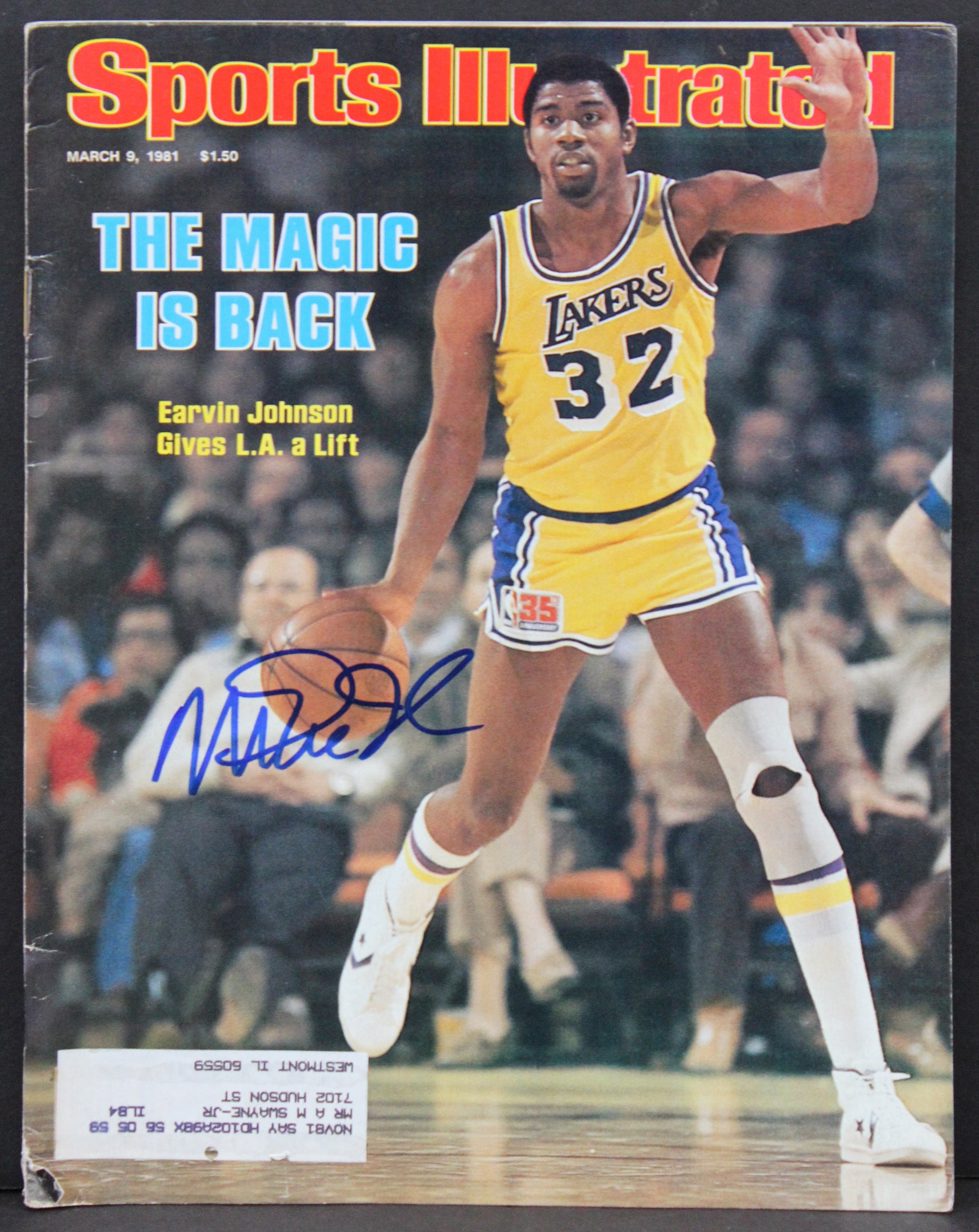 Lakers Magic Johnson Signed March 9, 1981 Sports Illustrated Magazine BAS Wit