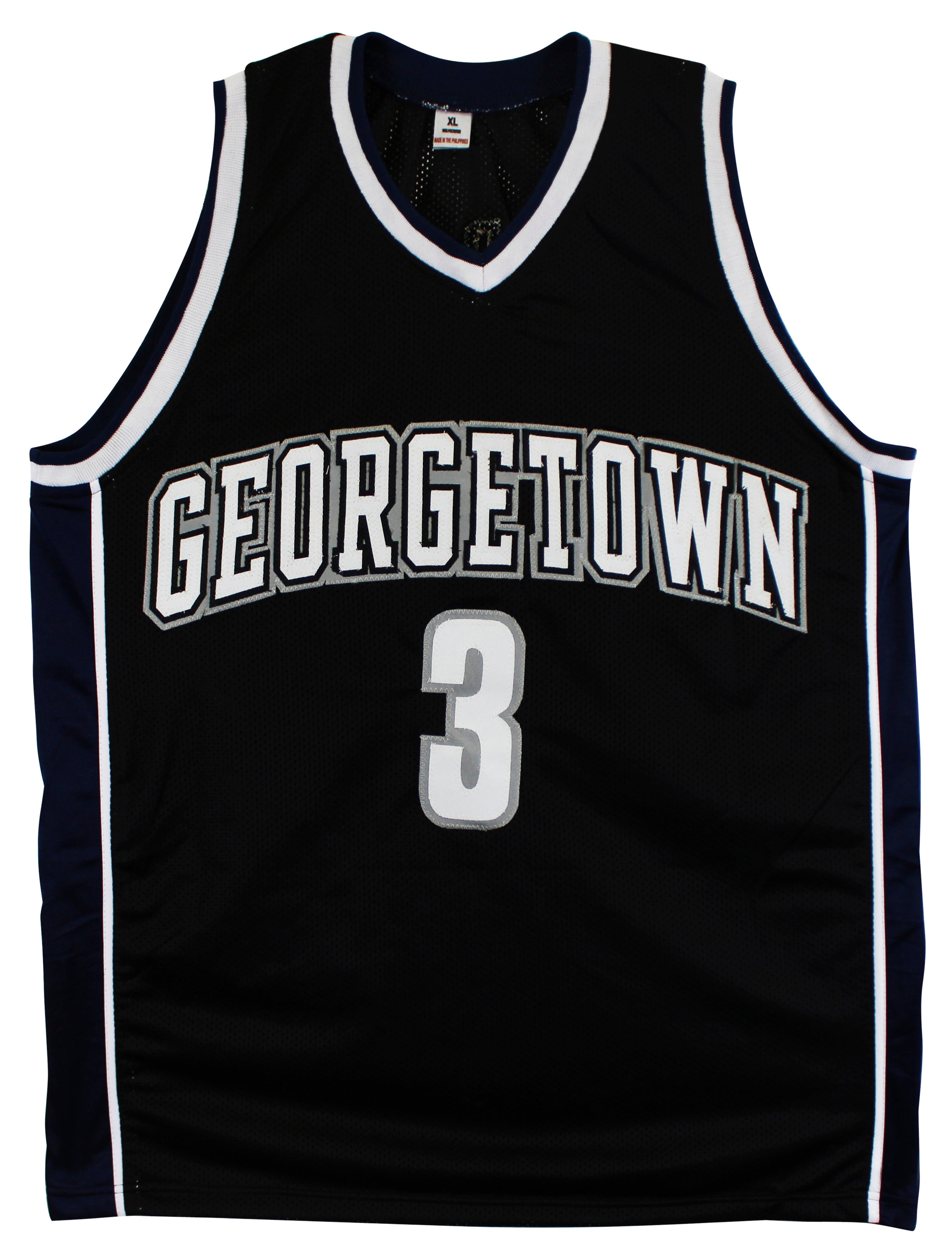 Georgetown Allen Iverson Authentic Signed Black Pro Style Jersey Autographed BAS