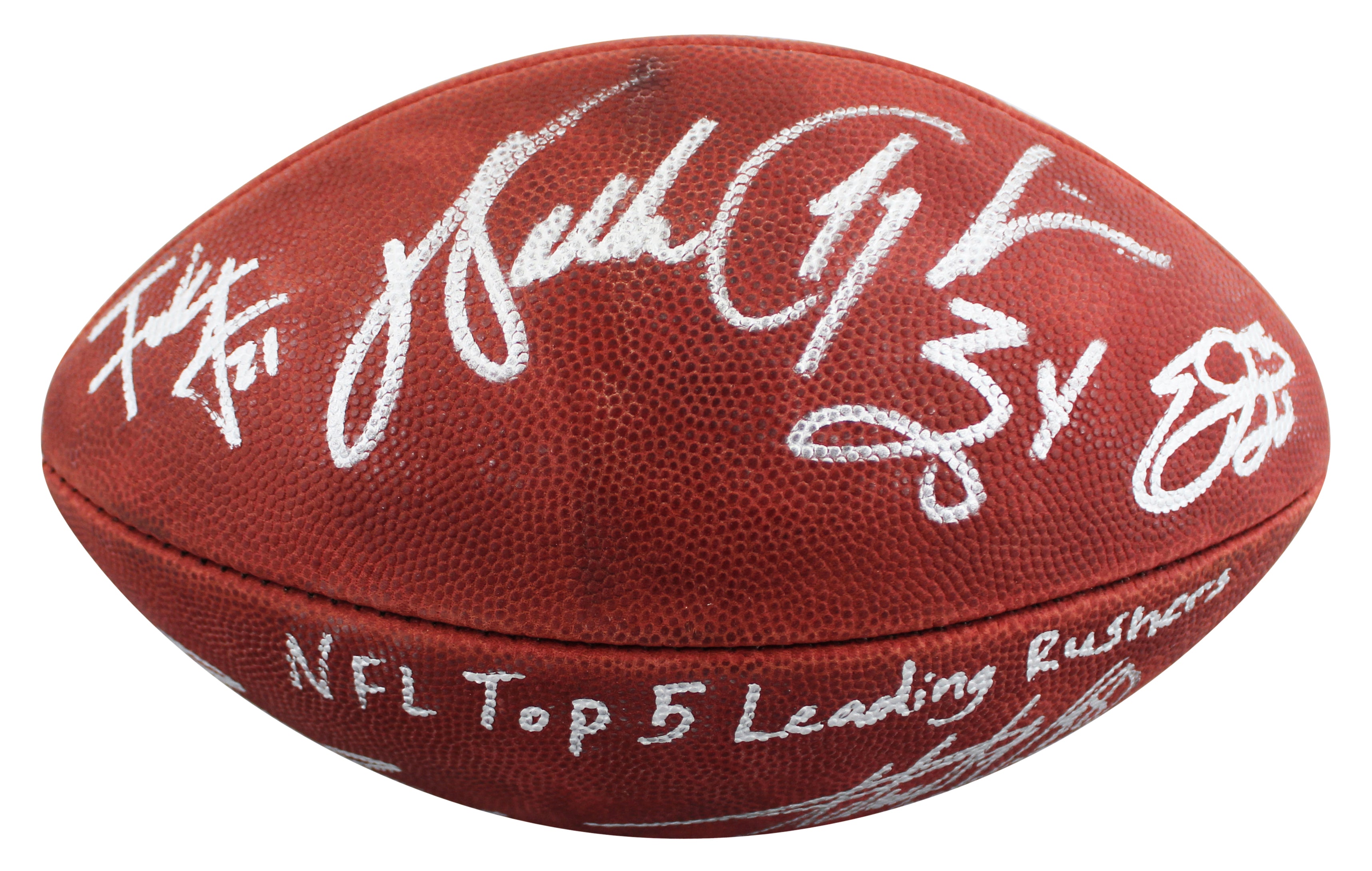 NFL Leading Rushers (5) Payton Smith Sanders Signed Official Nfl Football BAS 1