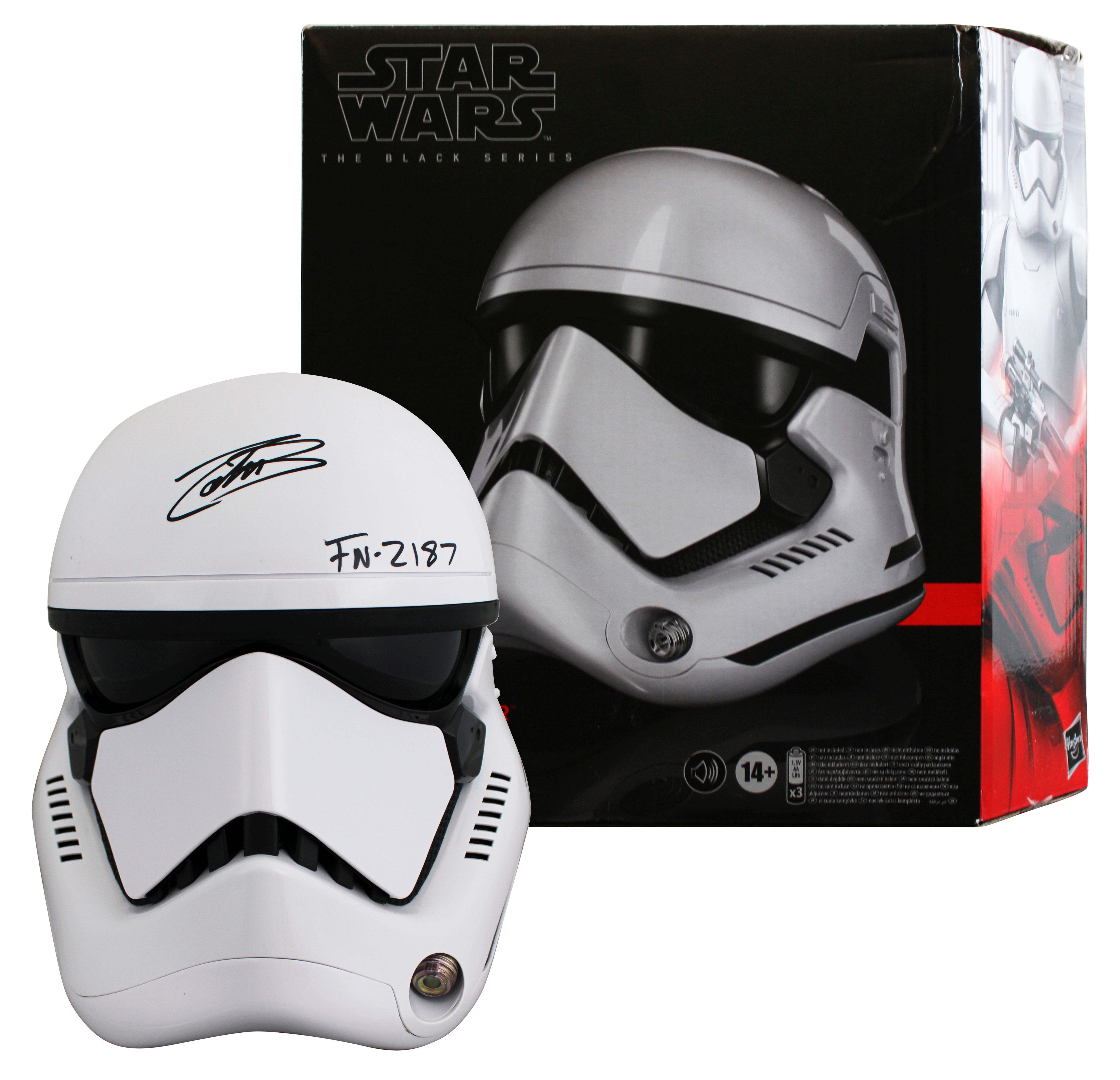 John Boyega Star Wars The Force Awakens "FN-2187" Signed Helmet BAS #BV56518
