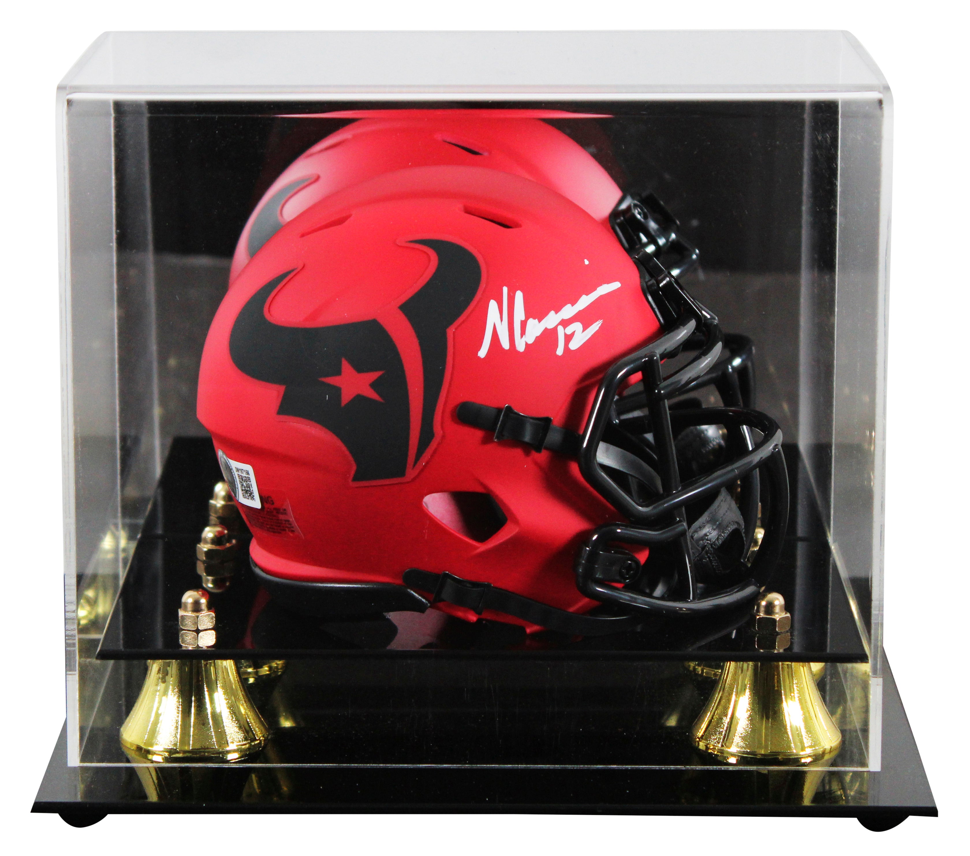 Texans Nico Collins Authentic Signed Rave Speed Mini Helmet W/ Case BAS Witness
