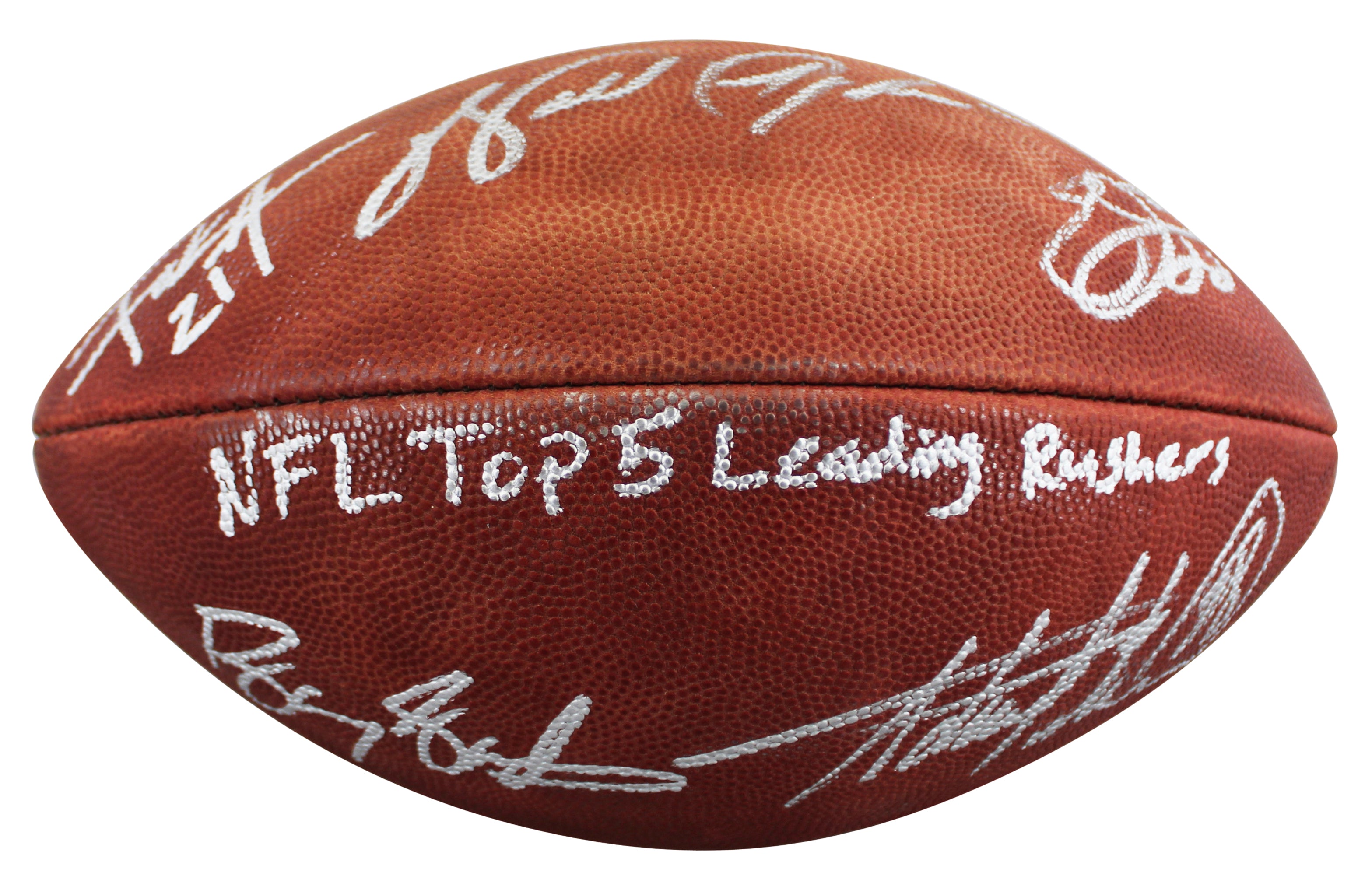 NFL Leading Rushers (5) Payton Smith Sanders Signed Official Nfl Football BAS 3