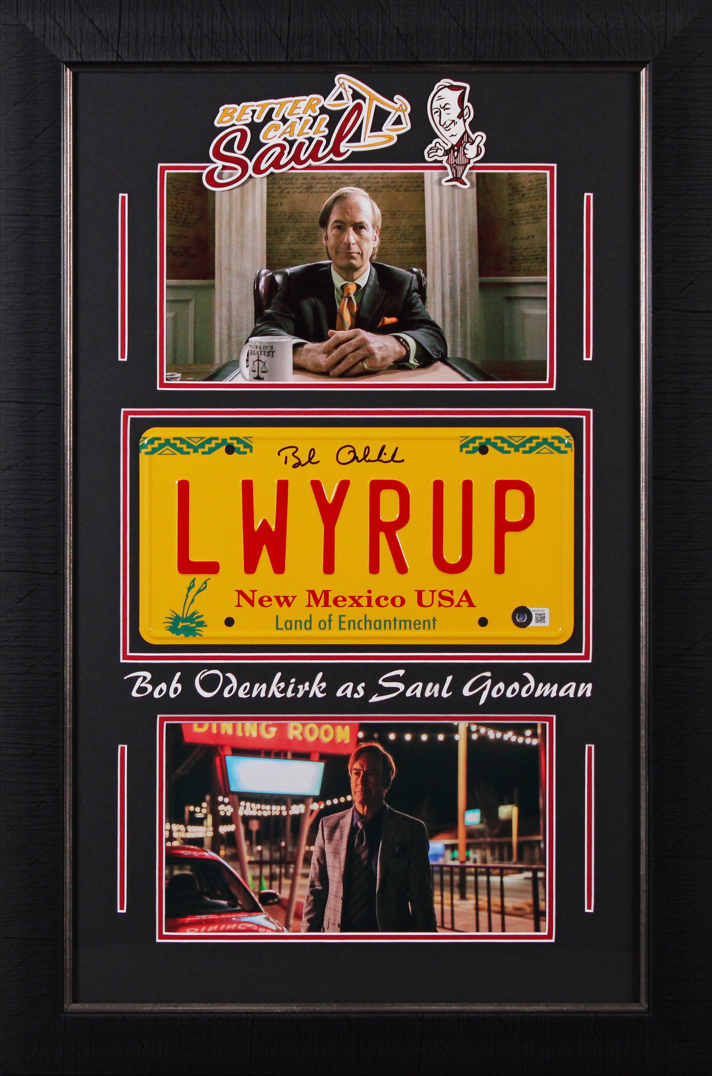 Bob Odenkirk Better Call Saul Authentic Signed License Plate Framed Display BAS