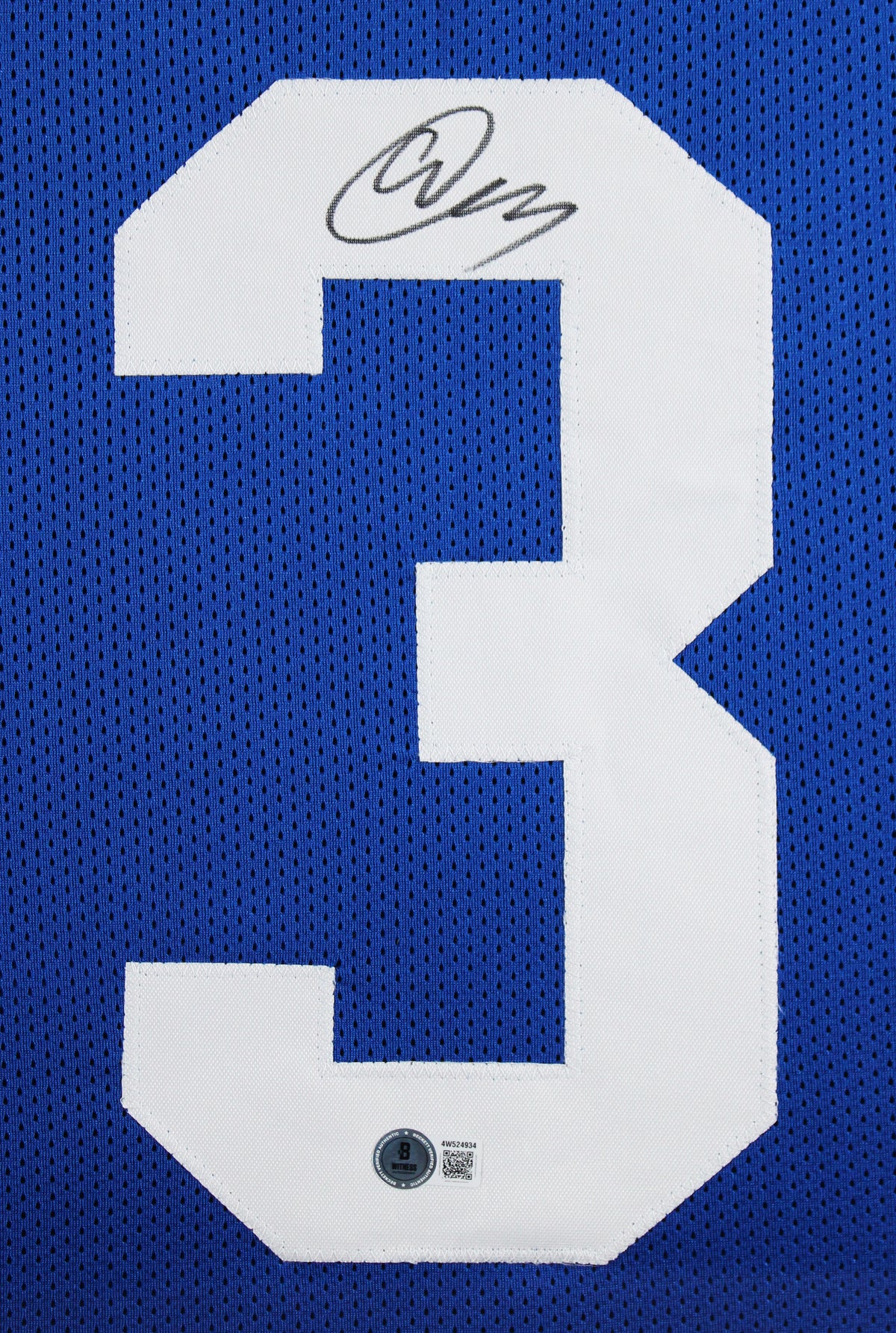 Abdul Carter Authentic Signed Blue Pro Style Framed Jersey BAS Witnessed 2