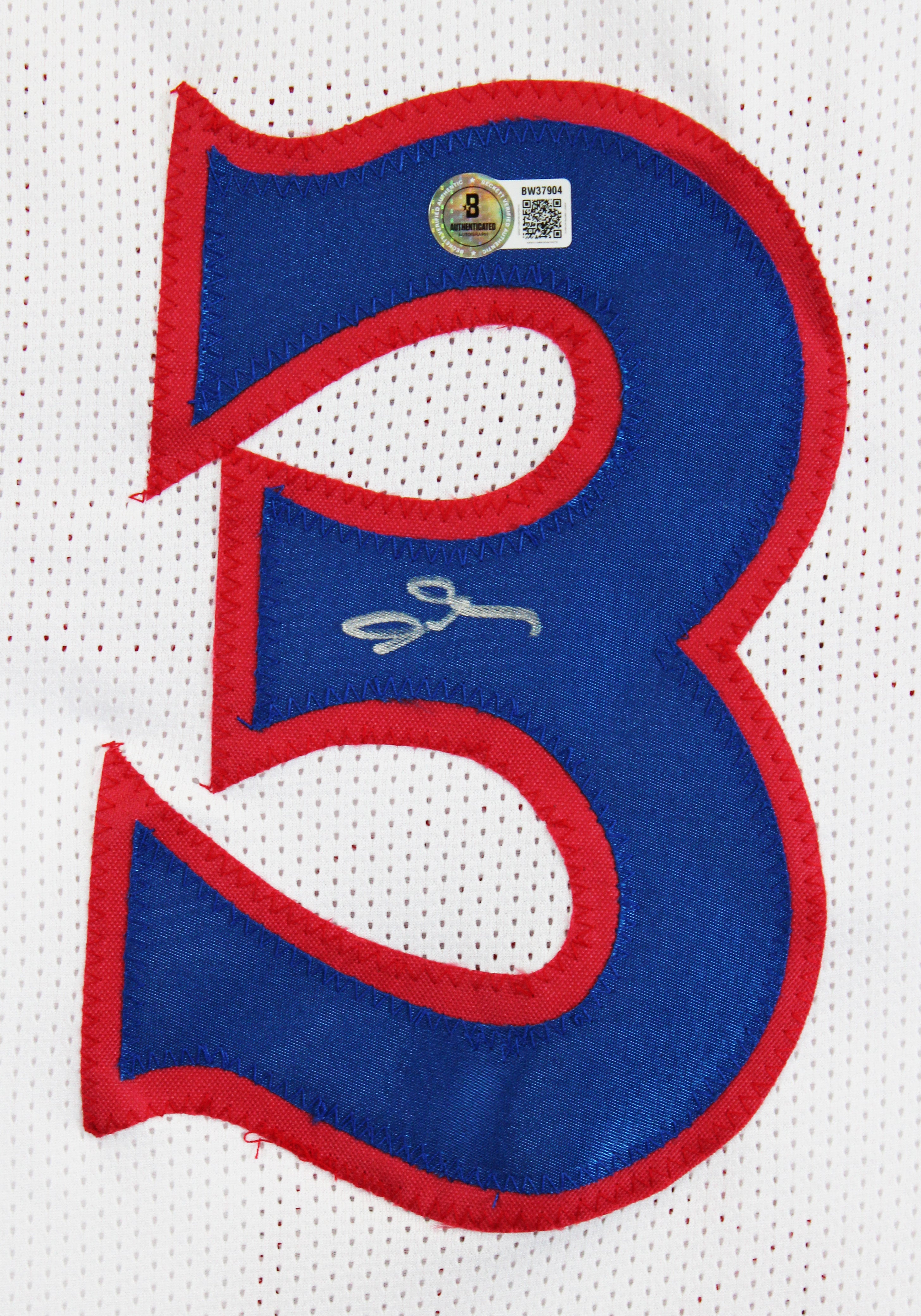 Allen Iverson Authentic Signed White Pro Style Jersey Autographed BAS 2