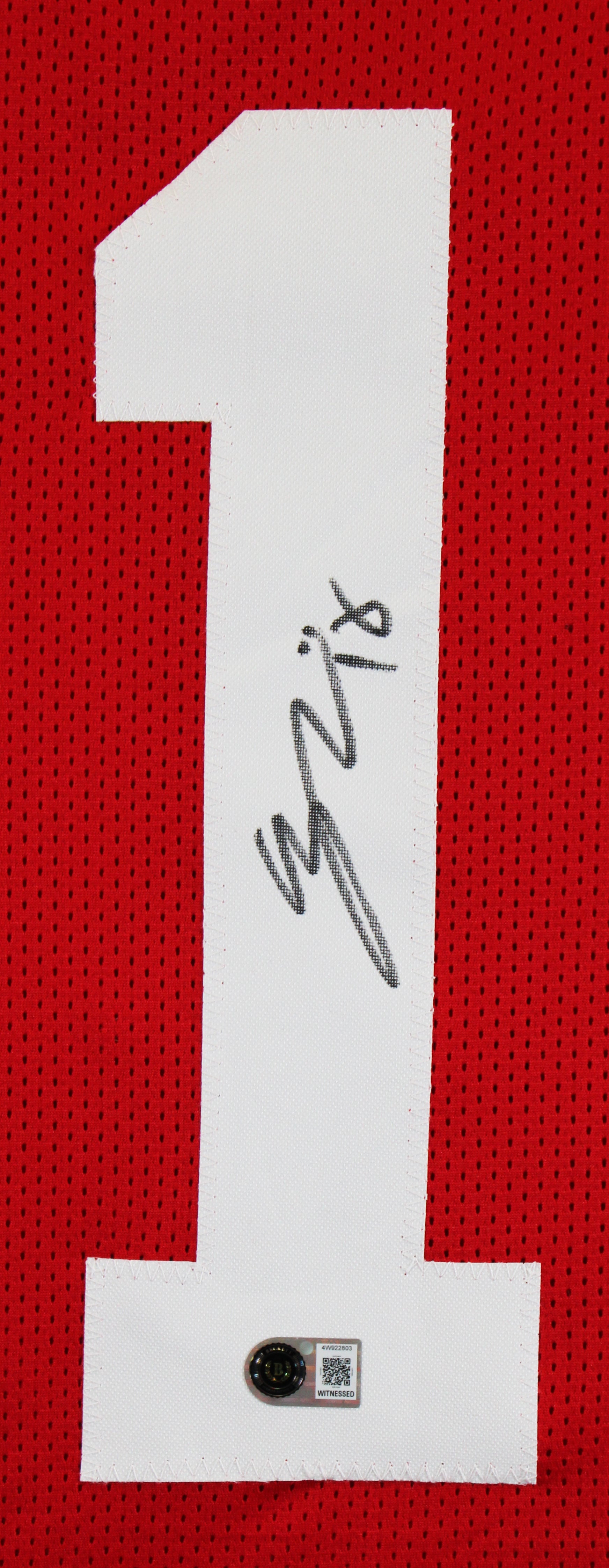 Eddy Pineiro Authentic Signed Red Pro Style Jersey Autographed BAS Witnessed