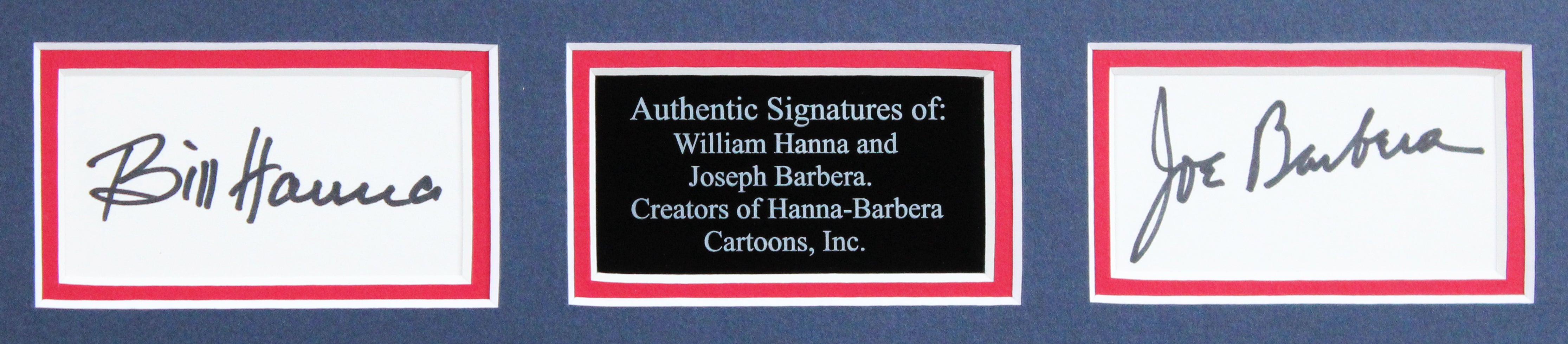 Bill Hannah & Joe Barbera Authentic Signed Framed Display BAS #AD04874