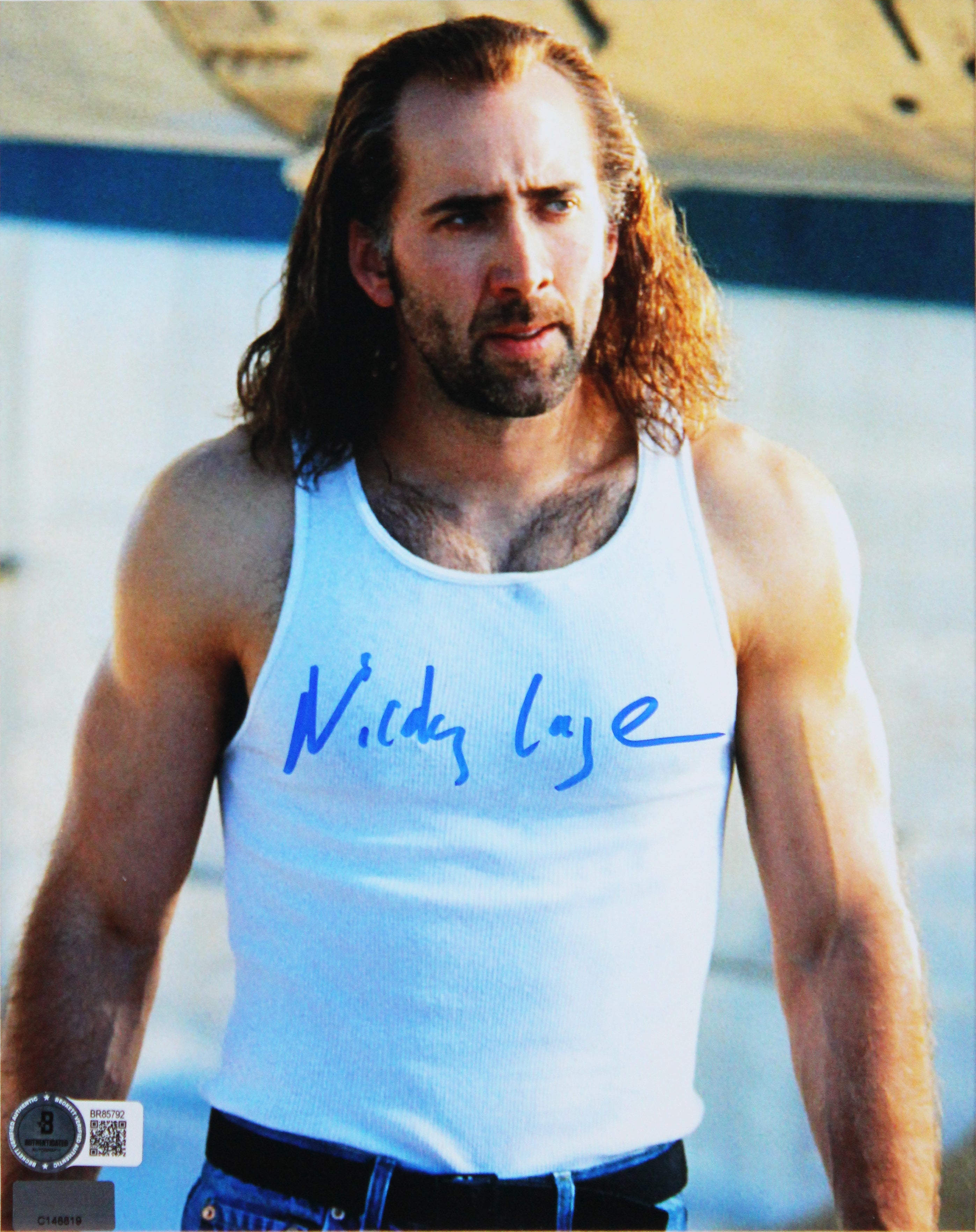 Nicolas Cage Con Air Authentic Signed 8x10 Framed Photo Autographed BAS #BR85792