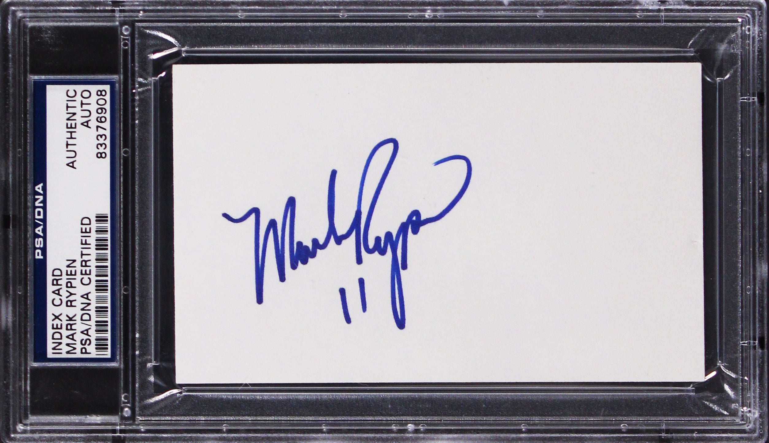 Commanders Mark Rypien Authentic Signed 3x5 Index Card PSA/DNA Slabbed