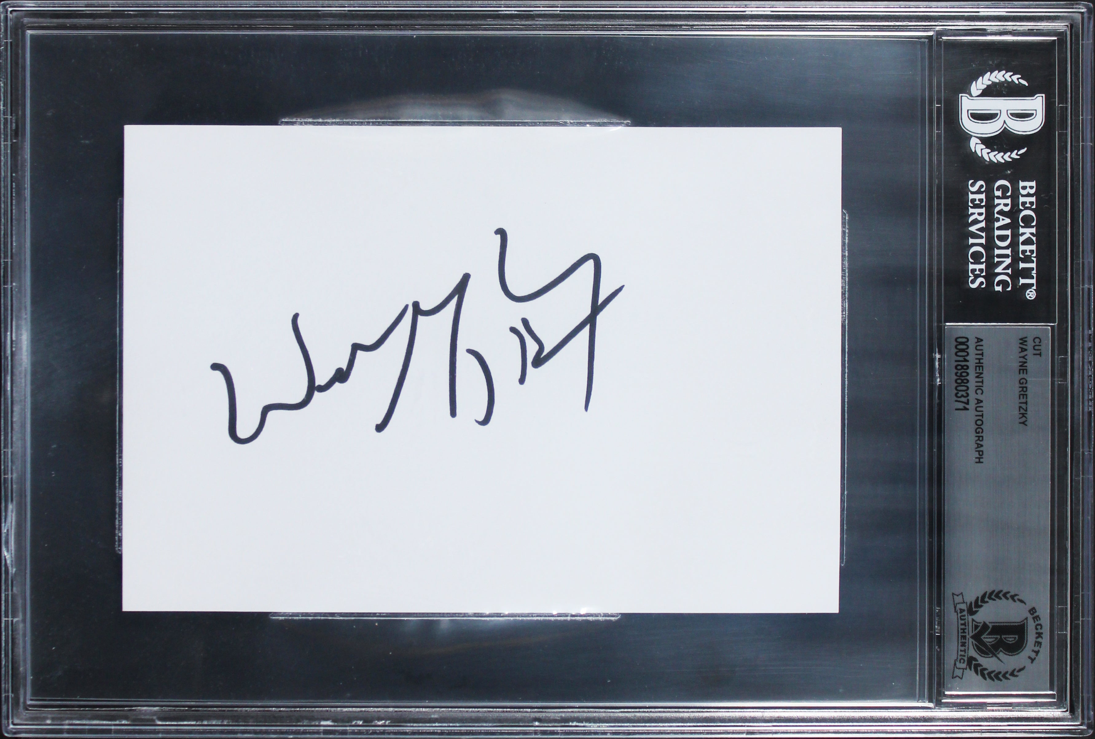 Oilers Wayne Gretzky Authentic Signed 4x6 Index Card Autographed BAS Slabbed 4