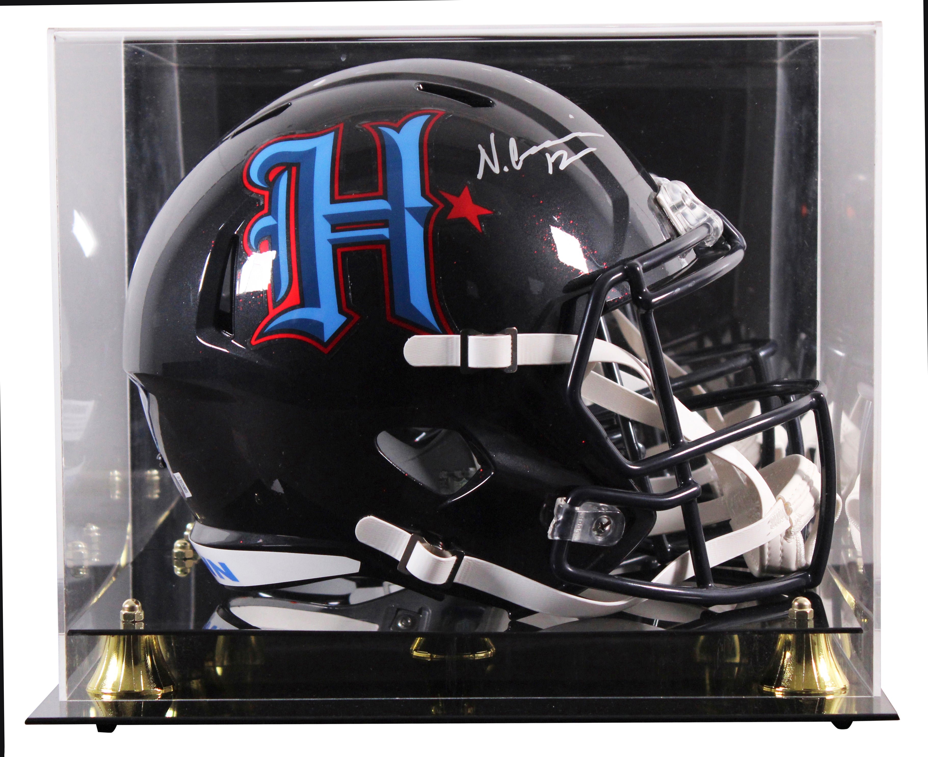 Texans Nico Collins Signed 2024 H-Town Full Size Speed Rep Helmet w Case BAS W 2