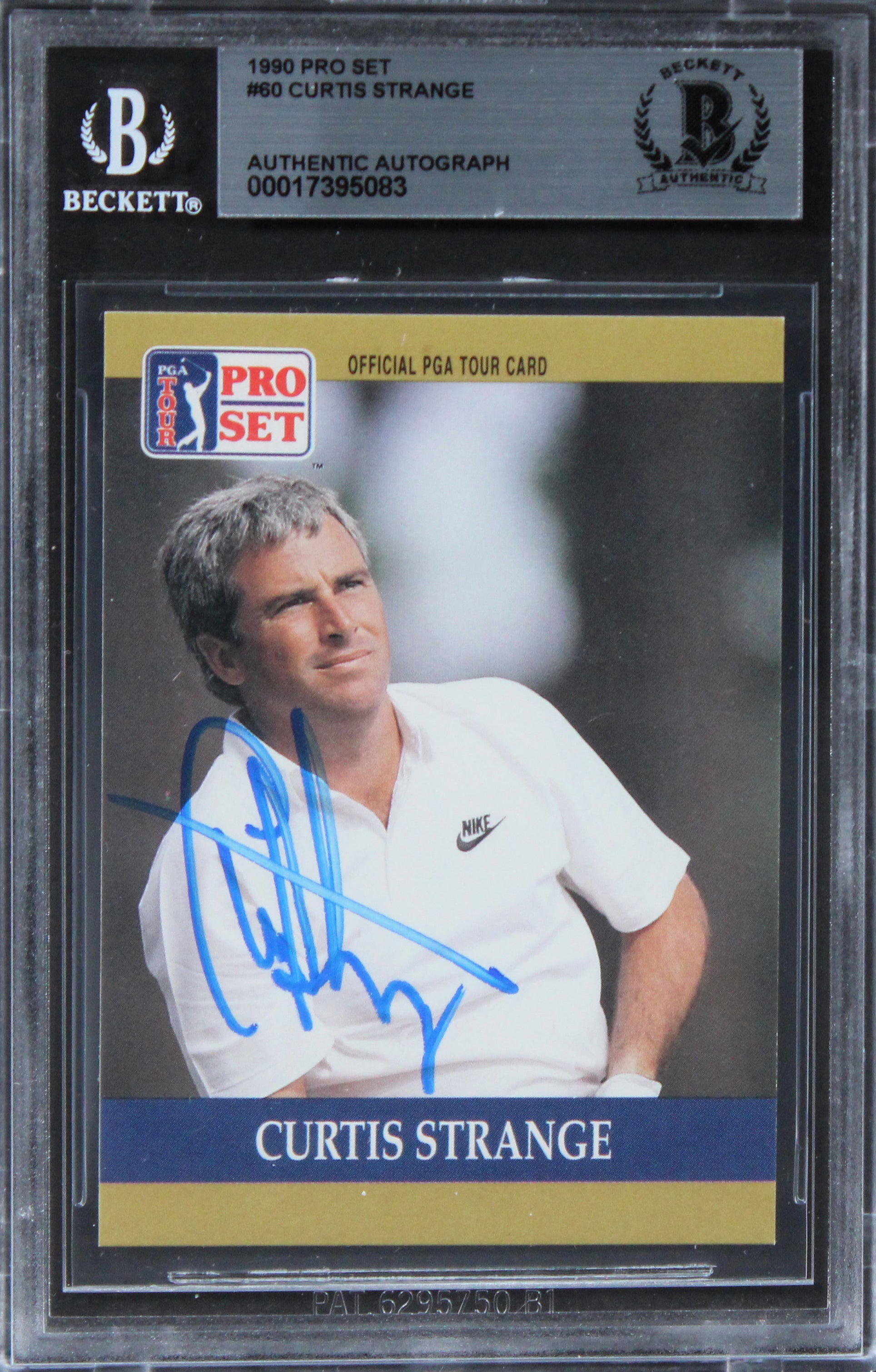 Curtis Strange Authentic Signed 1990 Pro Set #60 Card Autographed BAS Slabbed