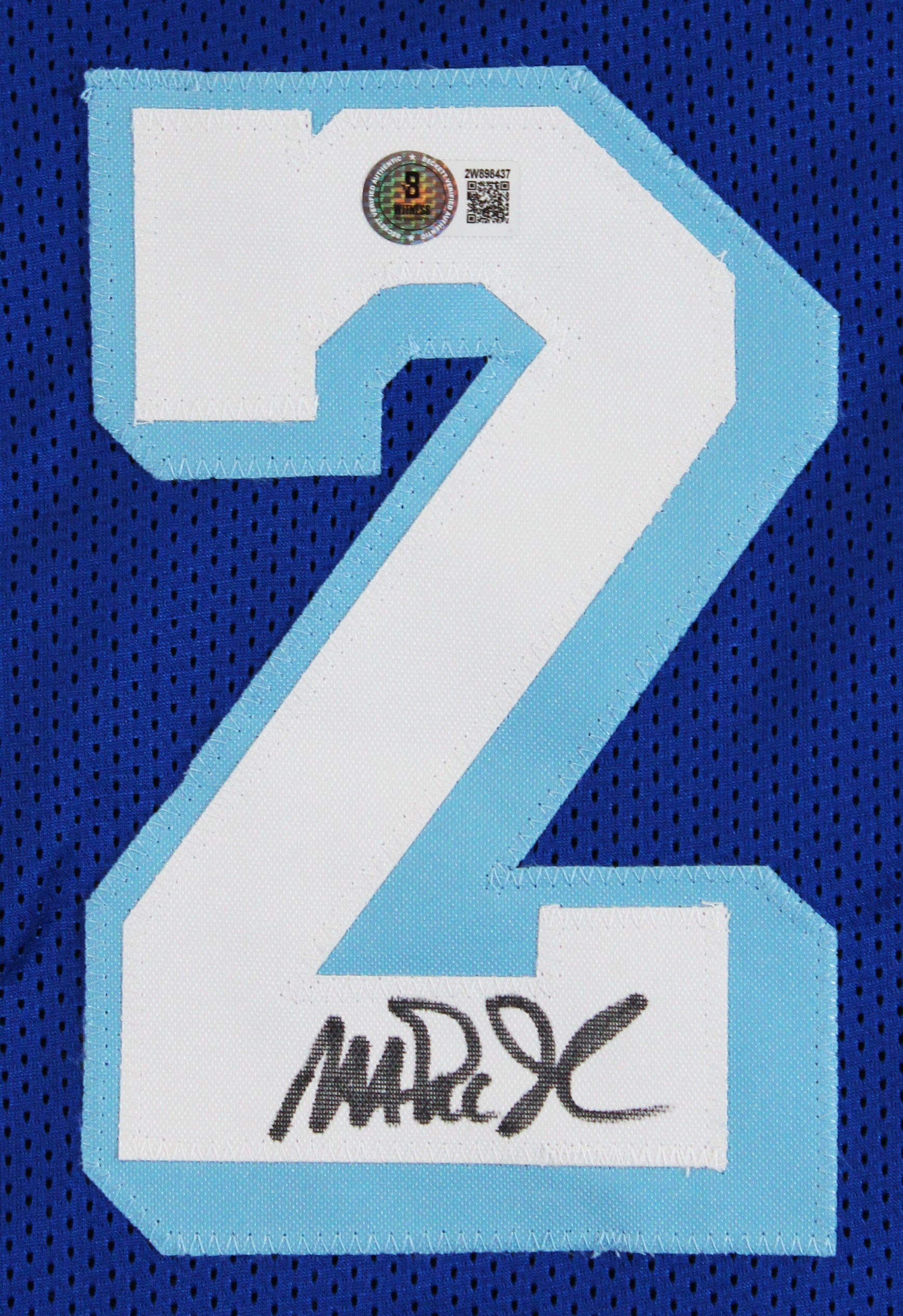 Magic Johnson Signed Blue Throwback Pro Style Framed Jersey BAS Witnessed 2