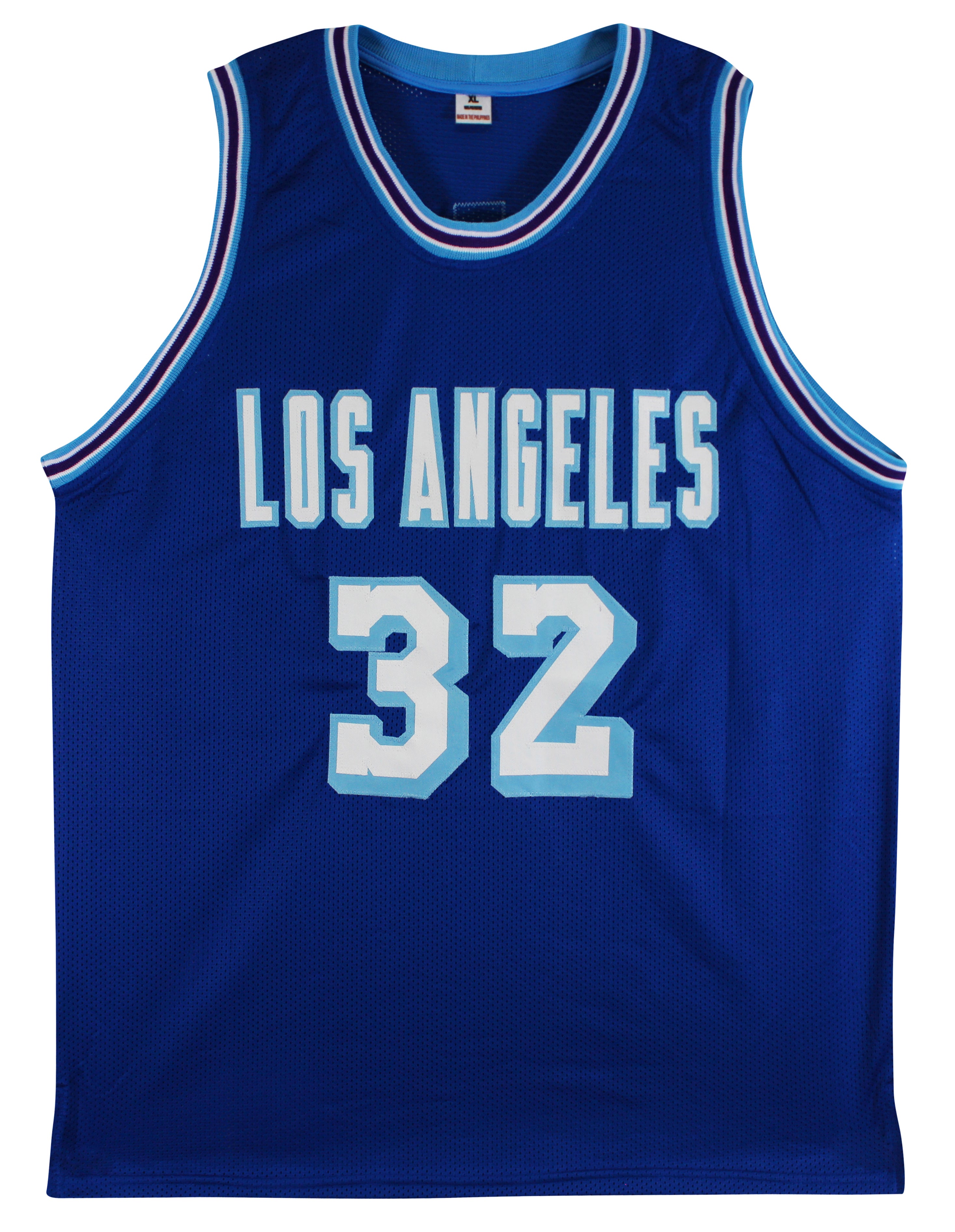 Magic Johnson Authentic Signed Blue Throwback Pro Style Jersey BAS Witnessed 2