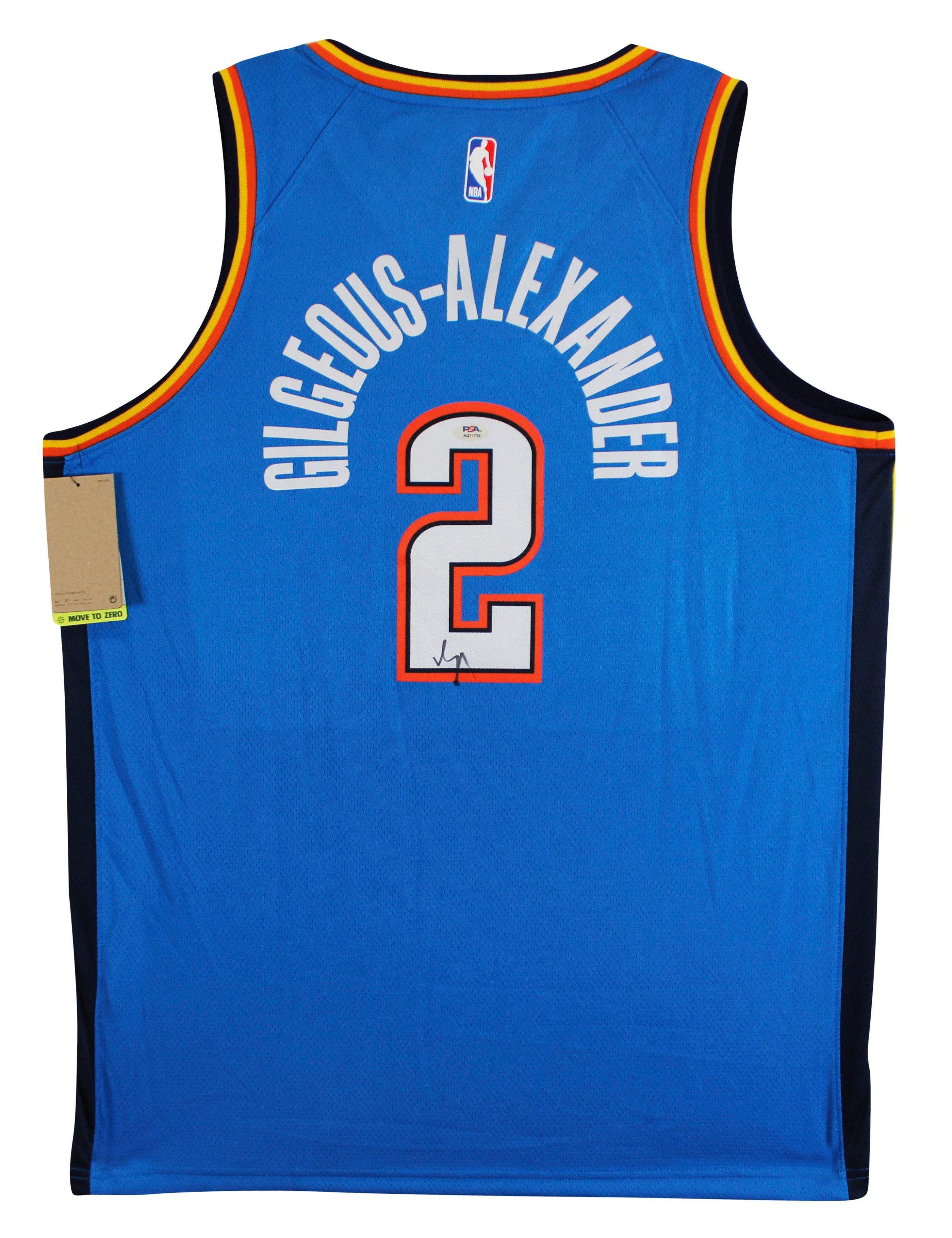 Thunder Shai Gilgeous-Alexander Signed Blue Nike Icon Ed. Jersey PSA #AQ71719