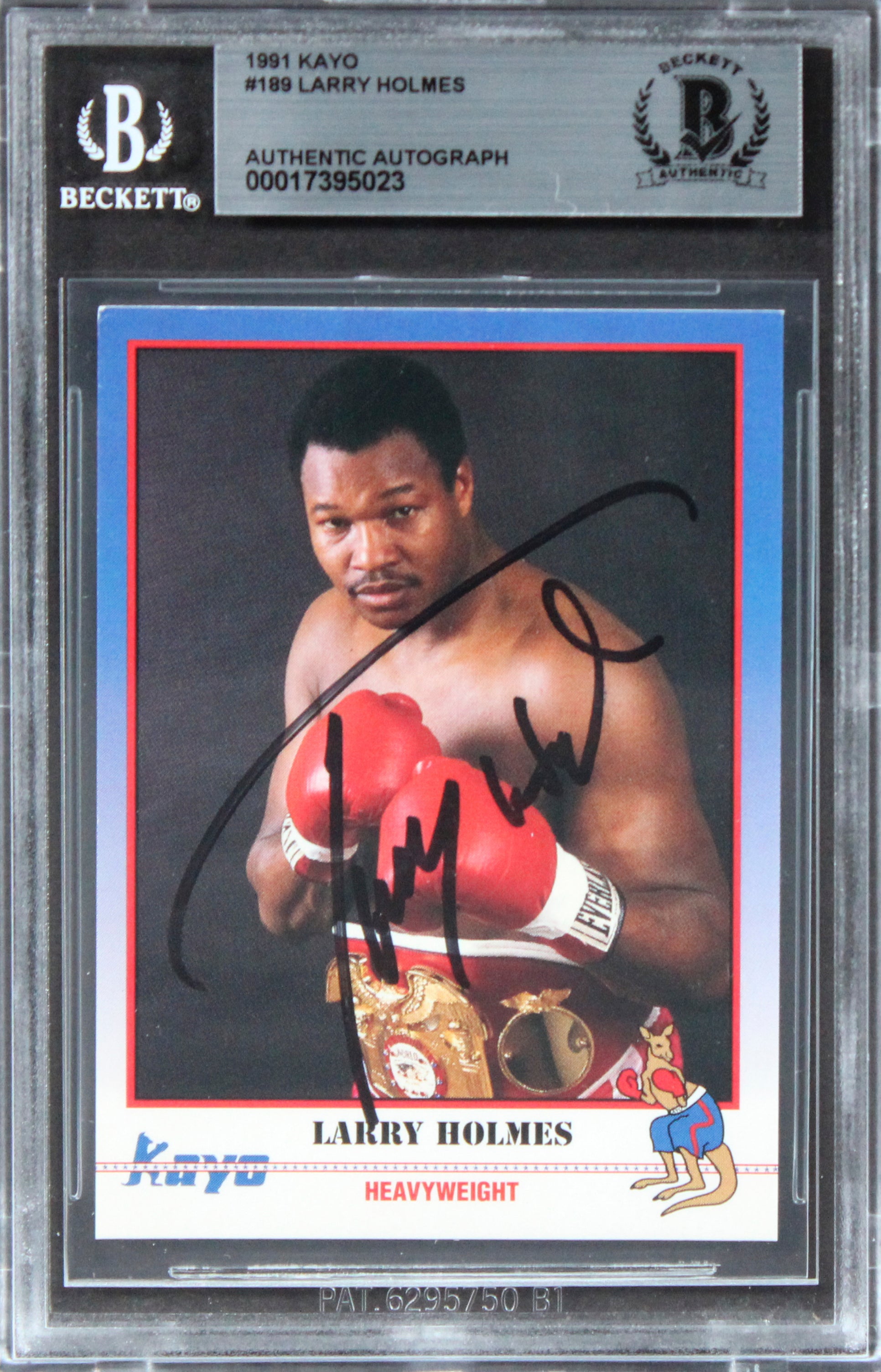 Larry Holmes Authentic Signed 1991 KAYO #189 Card Autographed BAS Slabbed