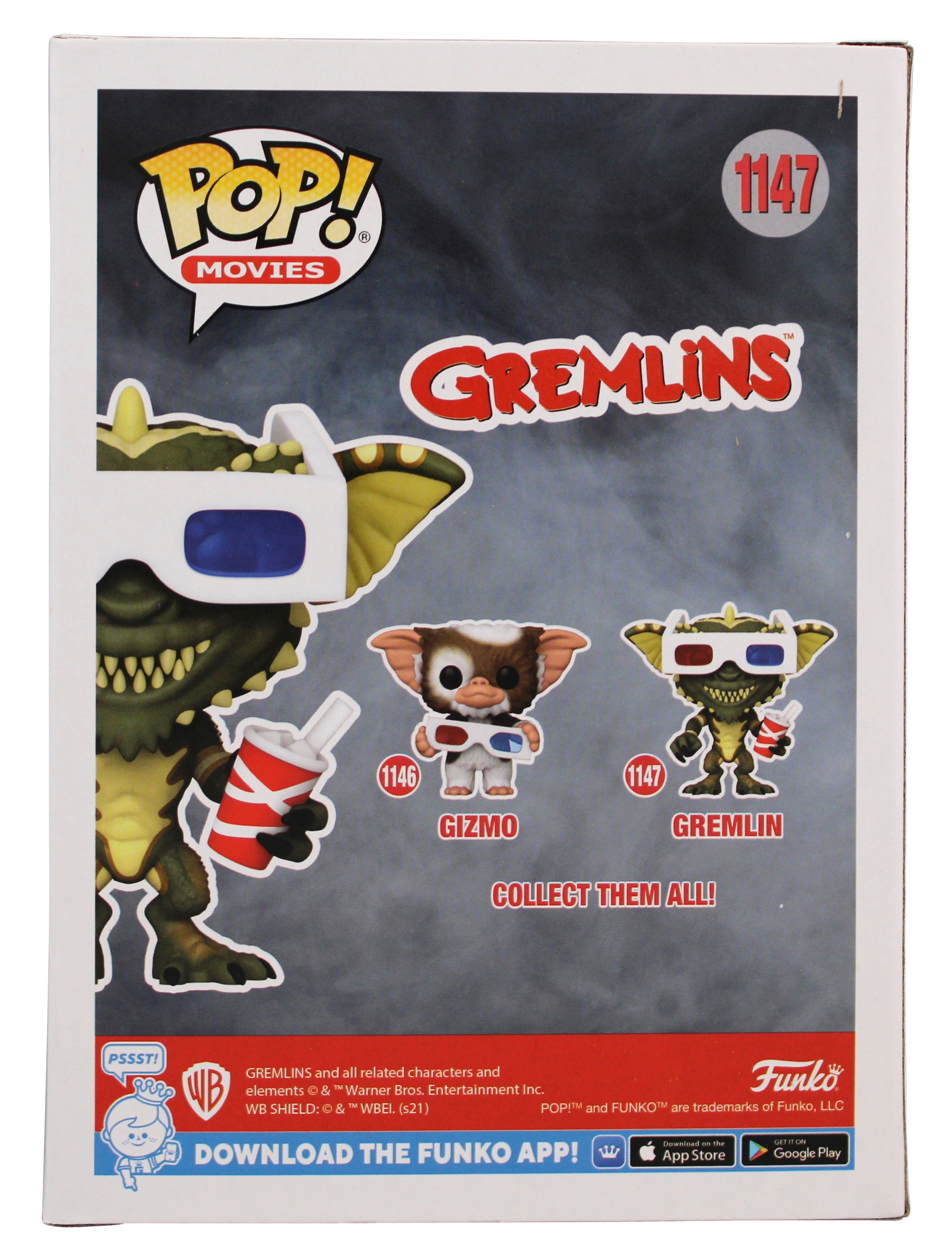 Zach Galligan Gremlins "Billy" Signed Gremlin #1147 Funko Pop Vinyl Figure JSA