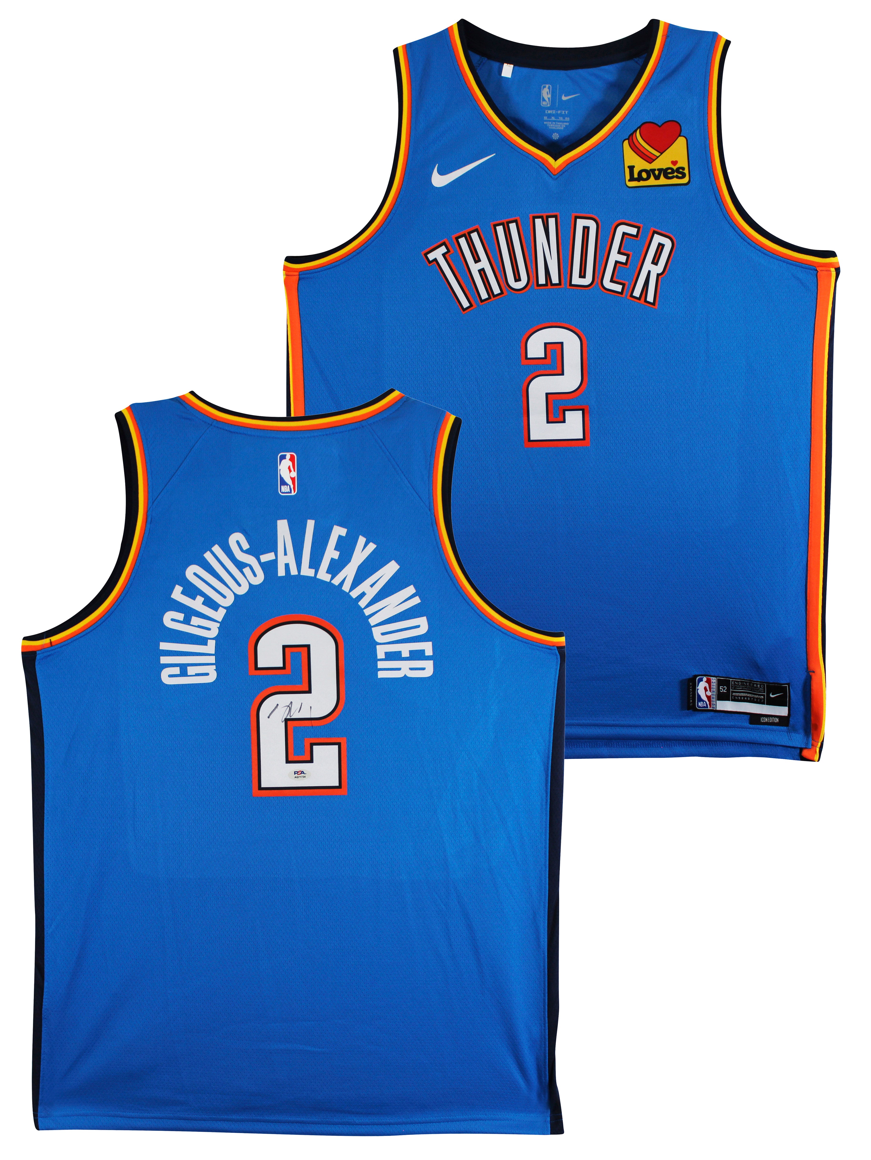 Thunder Shai Gilgeous-Alexander Signed Blue Nike Icon Ed. Jersey PSA #AQ71734