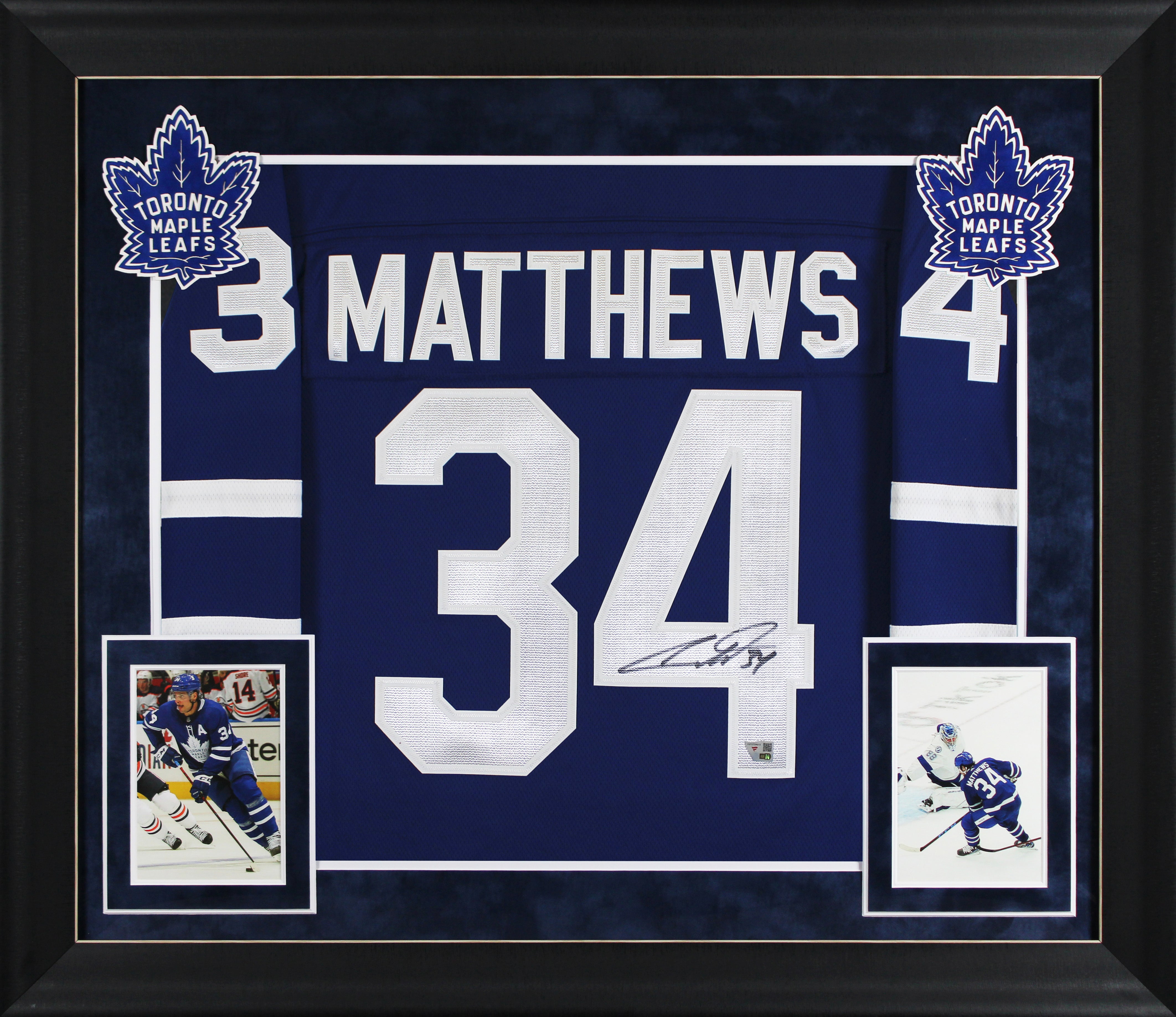 Maple Leafs Auston Matthews Signed Blue Fanatics Framed Jersey Fanatics