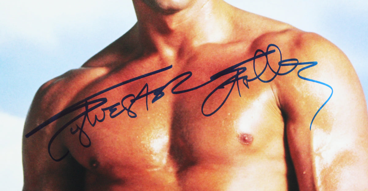 Sylvester Stallone Rocky Authentic Signed 16x20 Vertical Sky Photo BAS LOA 2