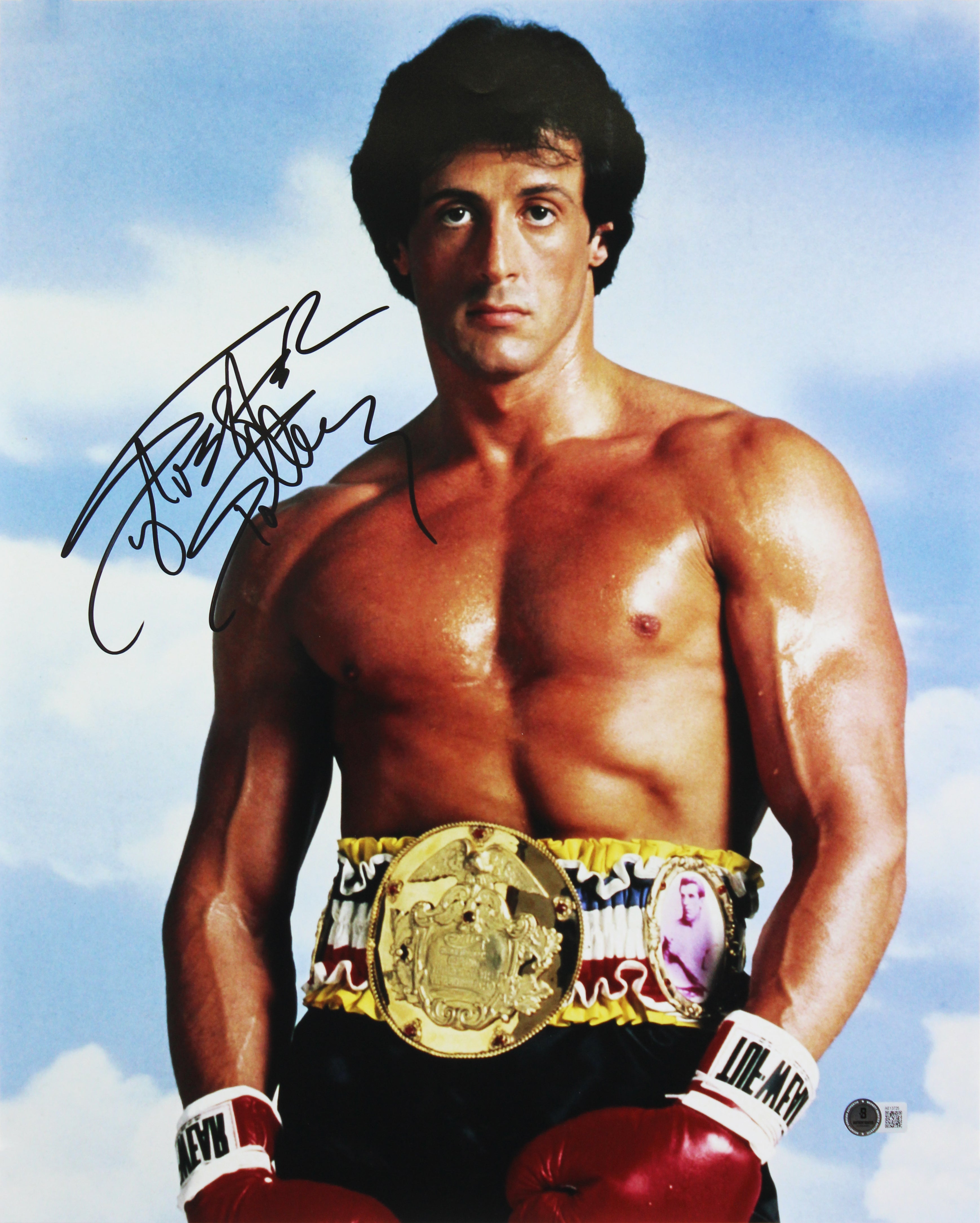 Sylvester Stallone Rocky Authentic Signed 16x20 Vertical Sky Photo BAS #AE13725