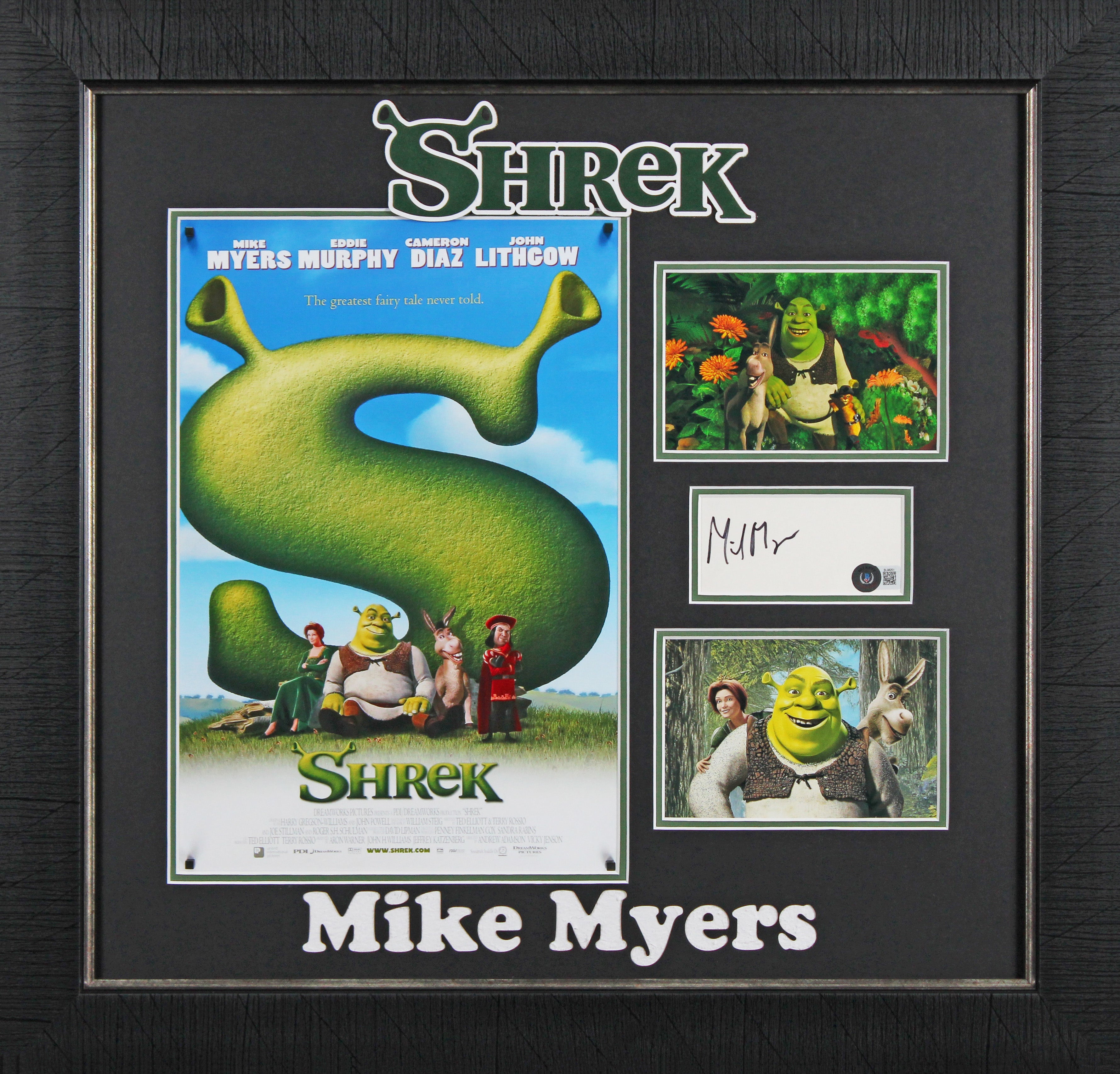 Mike Myers Shrek Authentic Signed & Framed 3x5 Index Card BAS #BL98251
