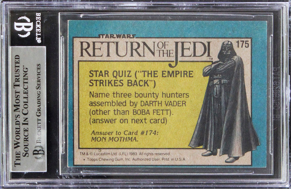 John Schoonraad Signed 1983 Topps Star Wars ROTJ #171 Card BAS Slabbed 3
