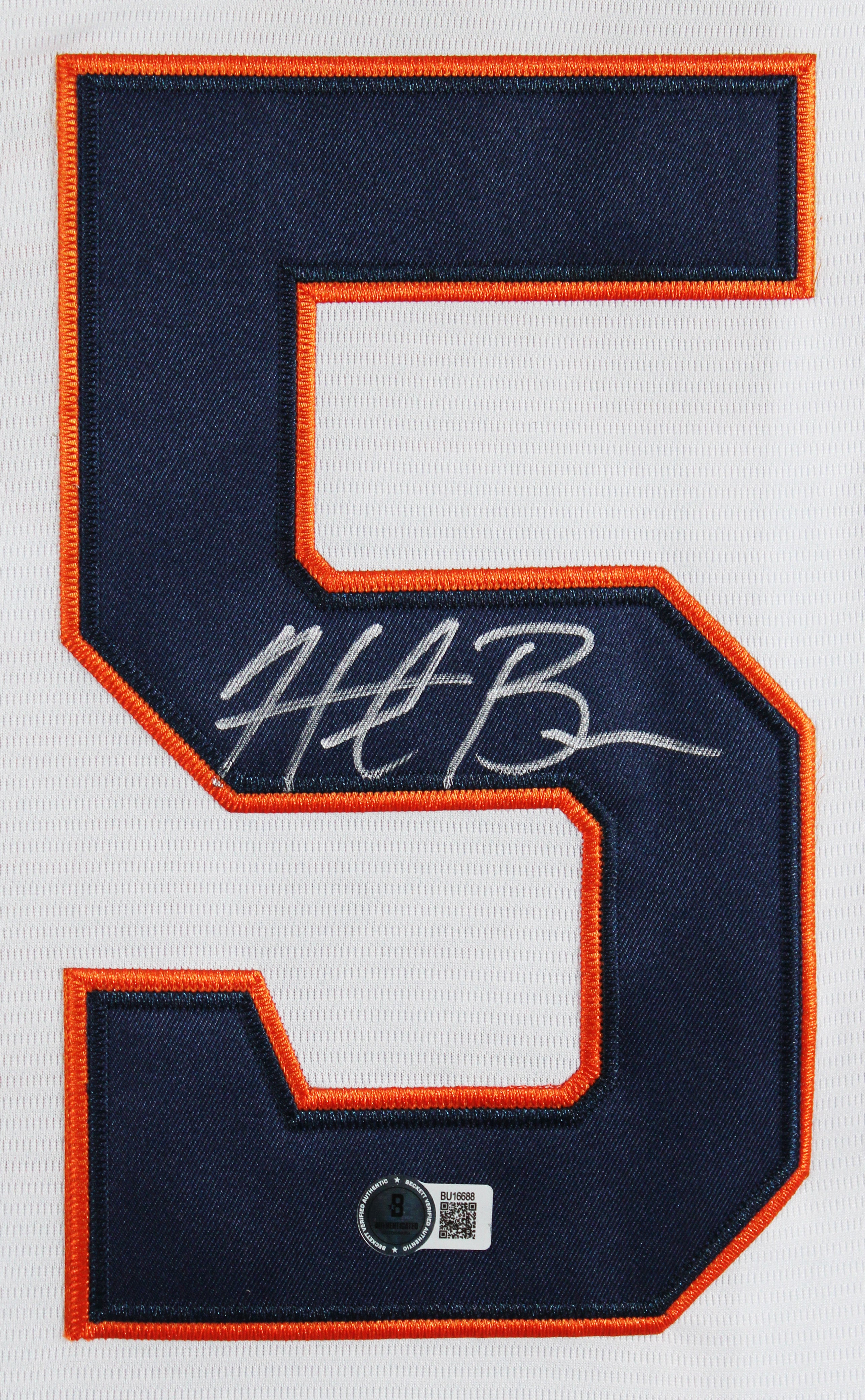 Astros Hunter Brown Authentic Signed White Nike Framed Jersey BAS #BU16688