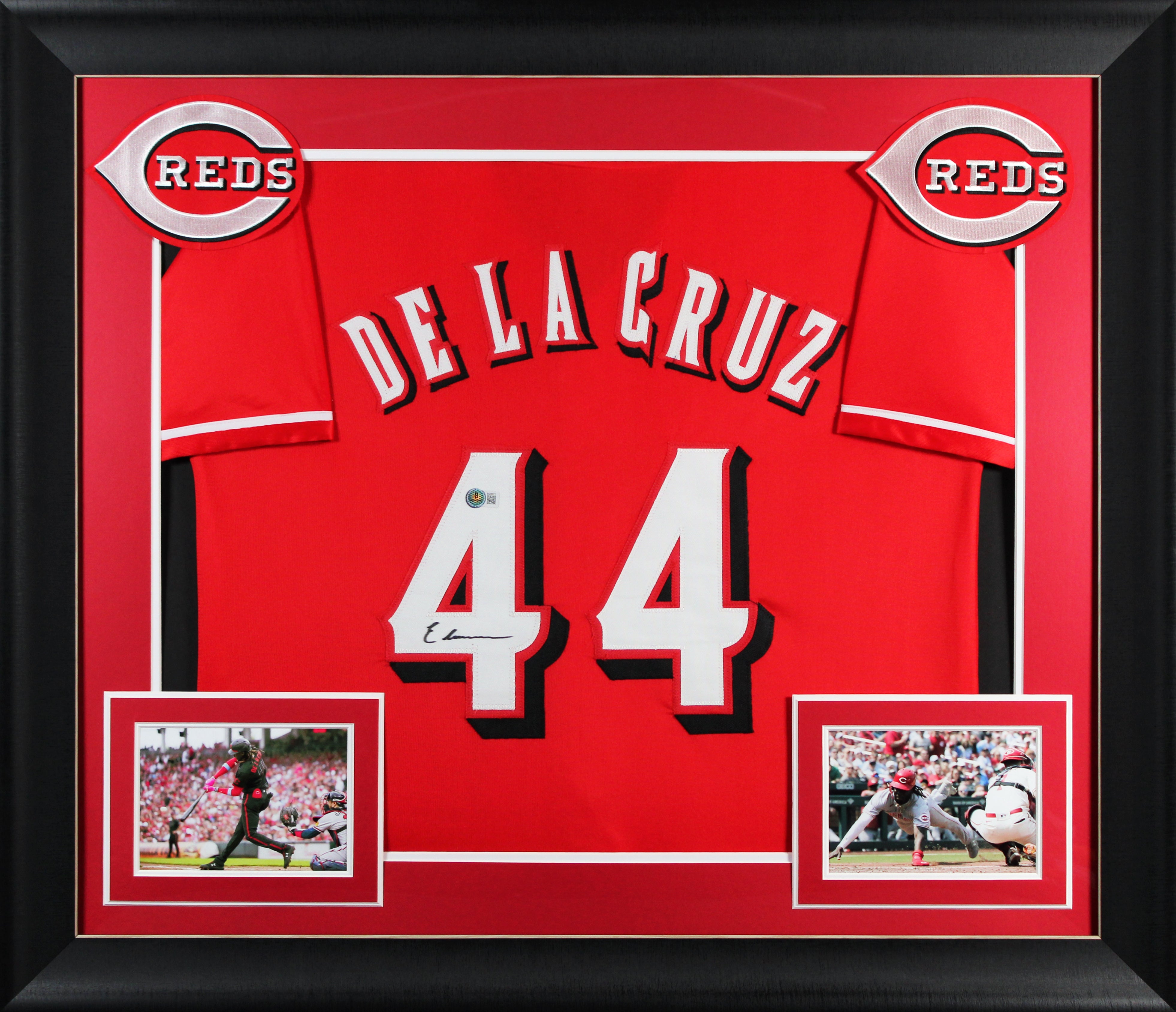 Elly De La Cruz Authentic Signed Red Pro Style Framed Jersey w/ Dropshadow BAS