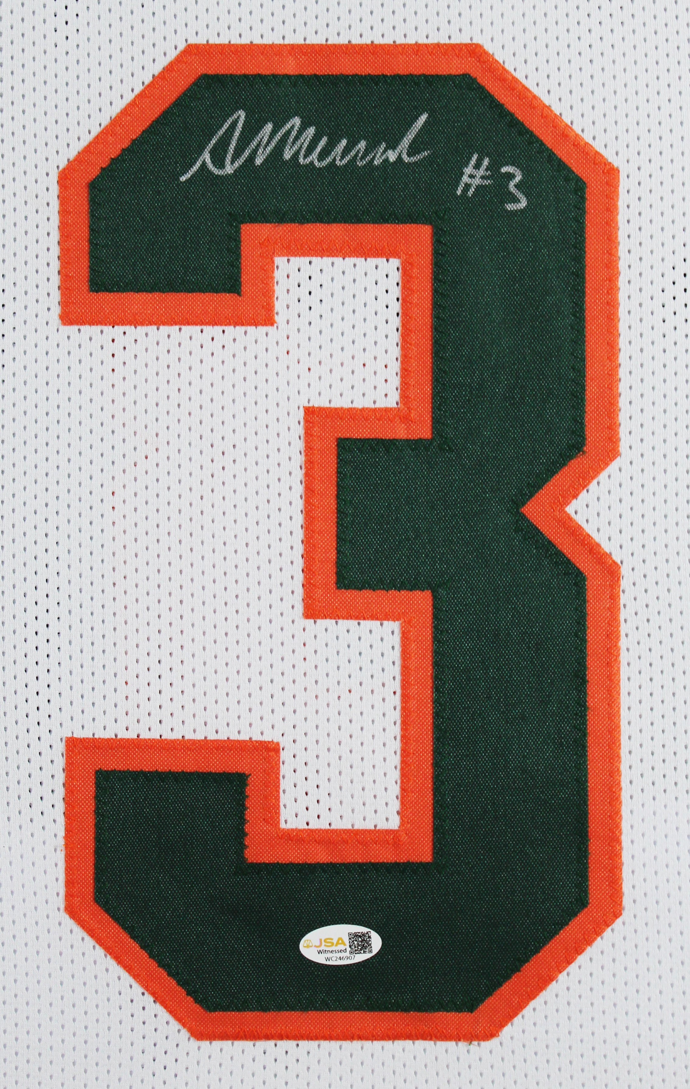 Miami Akheem Mesidor Authentic Signed White Pro Style Framed Jersey JSA Witness