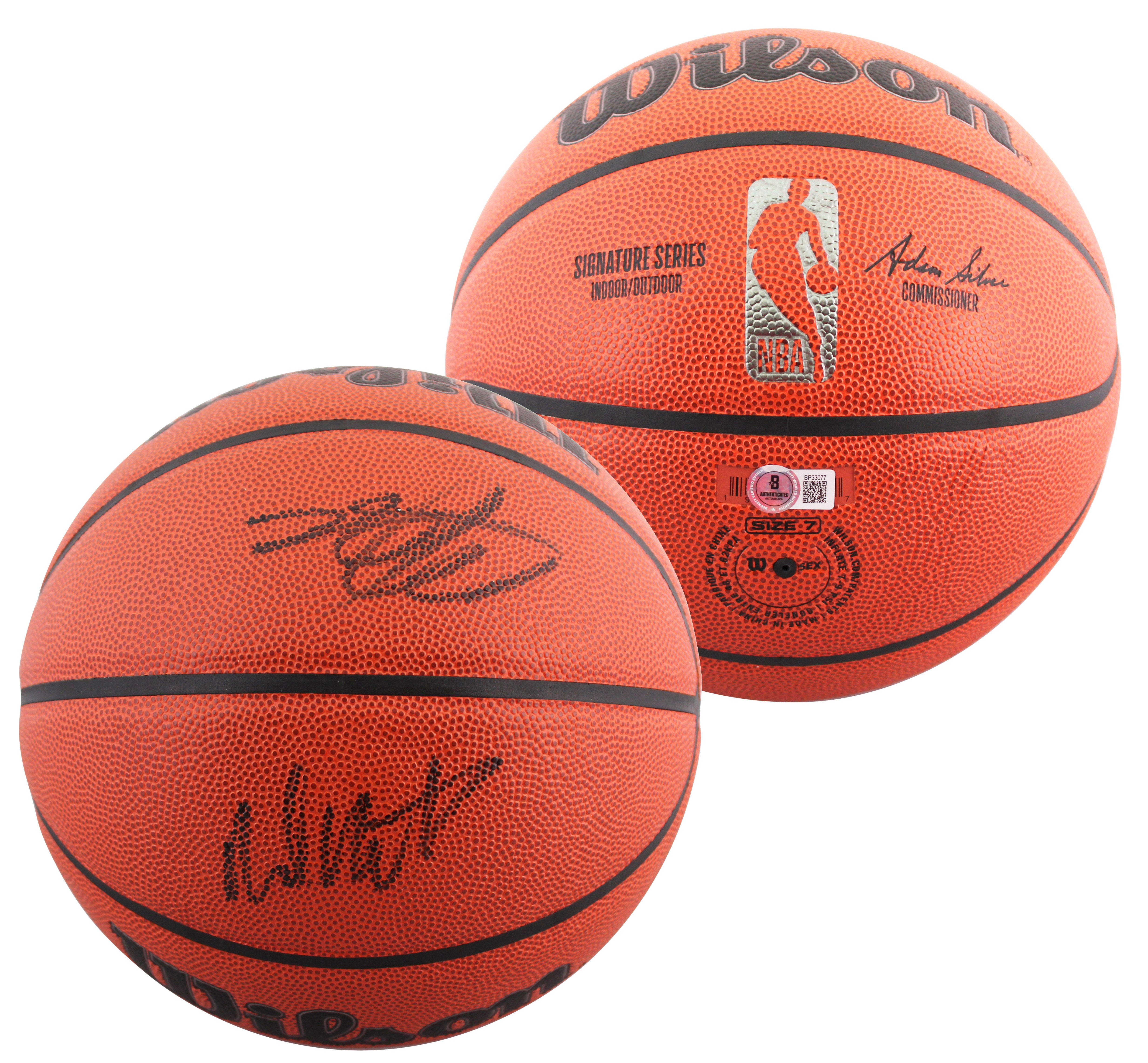 De'Aaron Fox & Malik Monk Authentic Signed Spalding Basketball BAS #BP33077