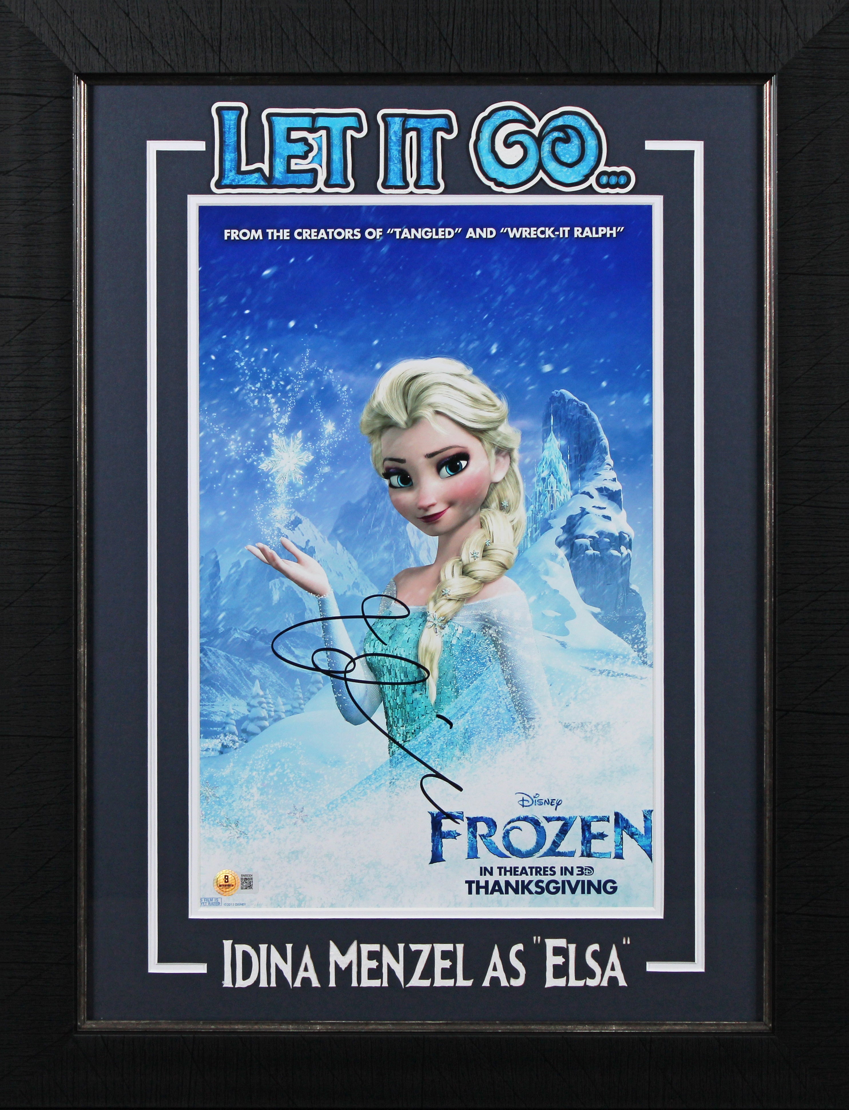 Idina Menzel Frozen Authentic Signed 11x17 Framed Photo Autographed BAS #BN89304