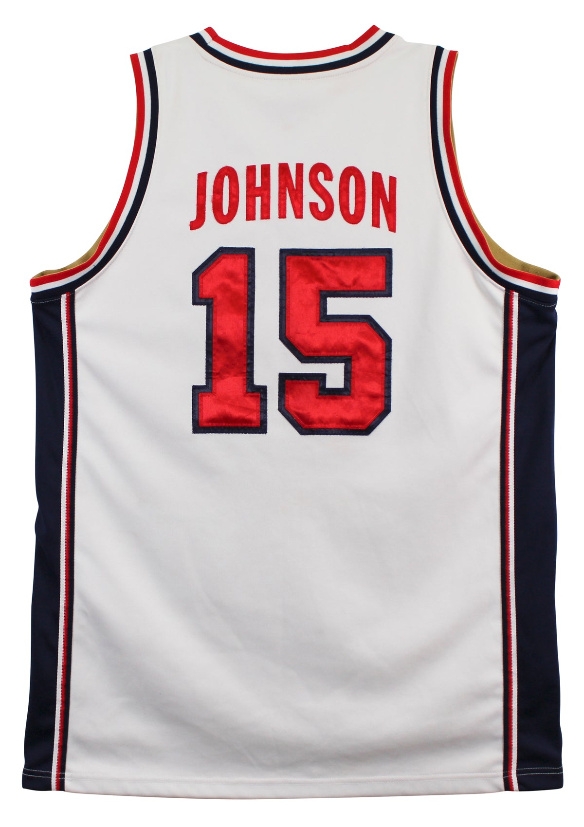 Magic Johnson "#15 Dream Team 92 Gold" Signed White Nike Team USA Jersey BAS W