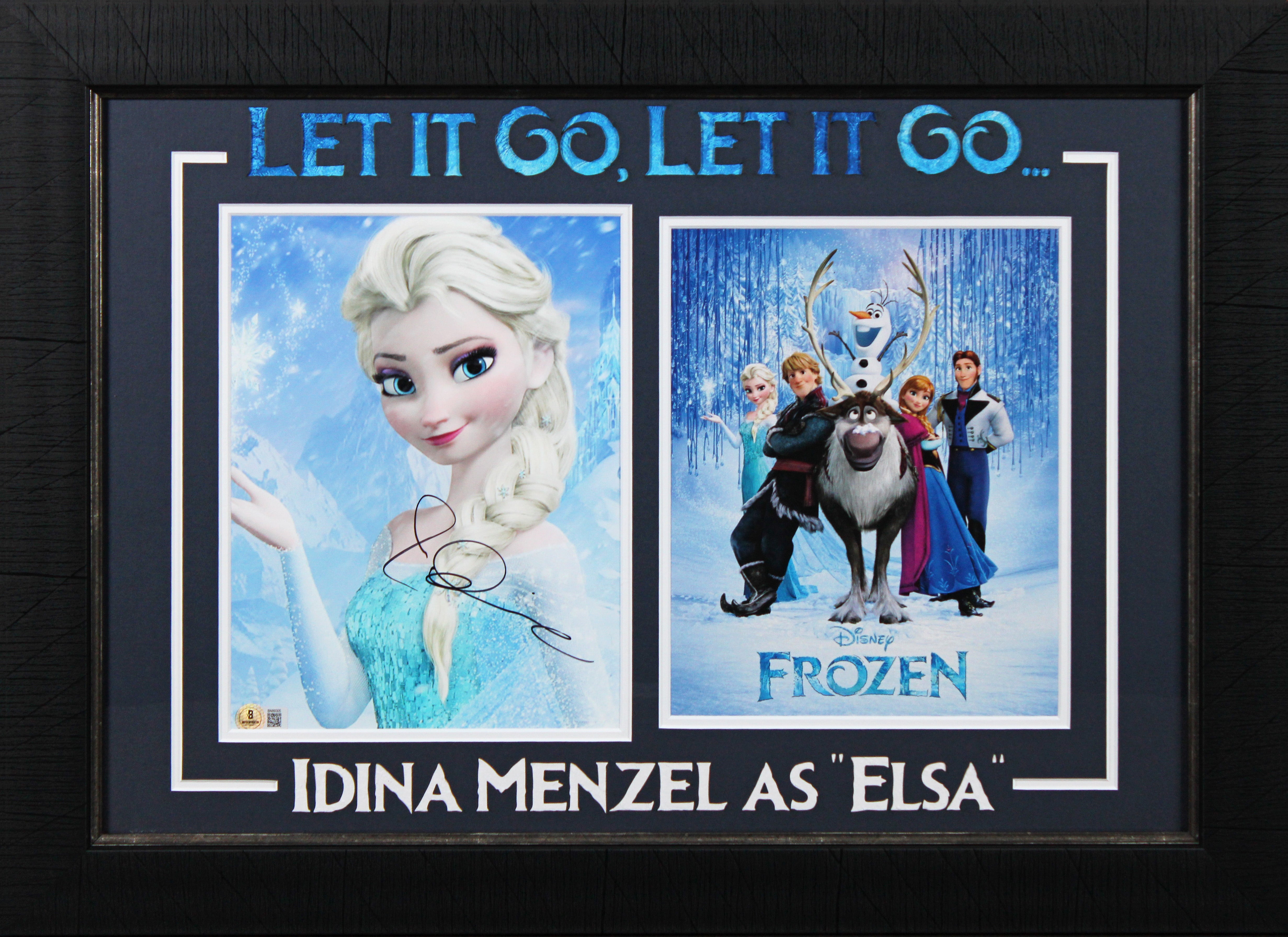 Idina Menzel Frozen Authentic Signed 8x10 Framed Photo Autographed BAS #BN89305