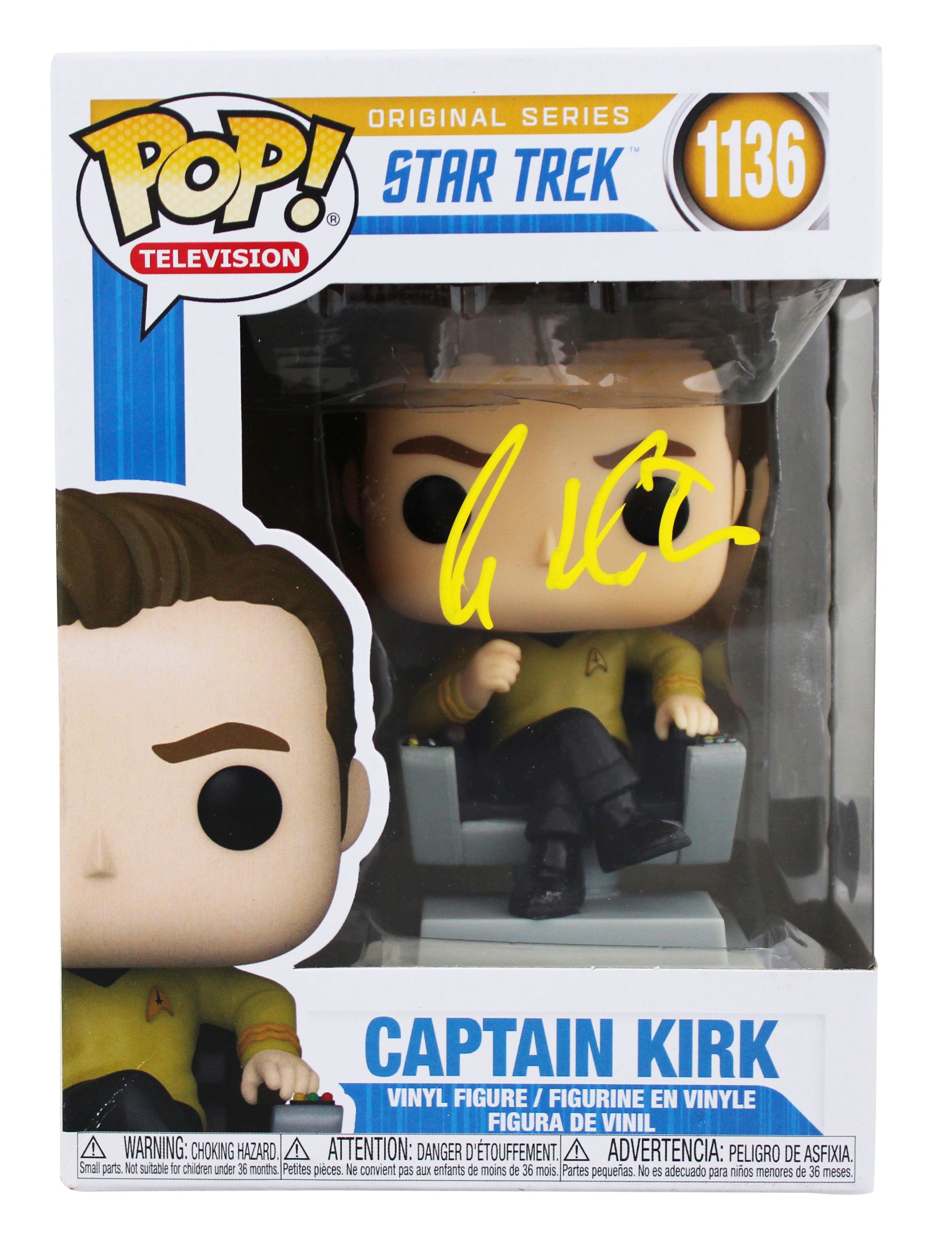 William Shatner Signed Captain Kirk #1136 Funko Pop Vinyl Figure BAS W #W634565