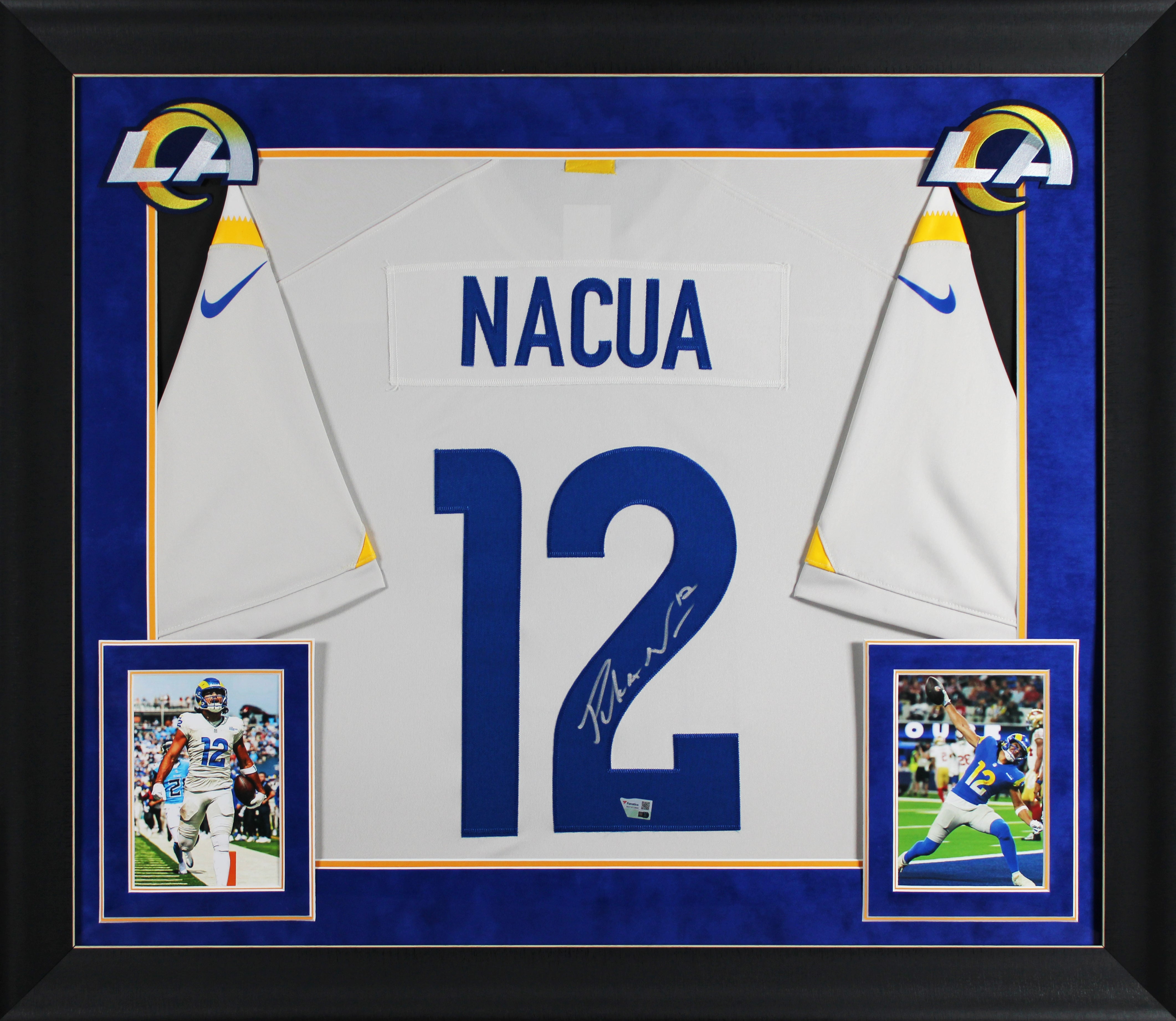 Rams Puka Nacua Authentic Signed Bone Nike Limited Framed Jersey Fanatics