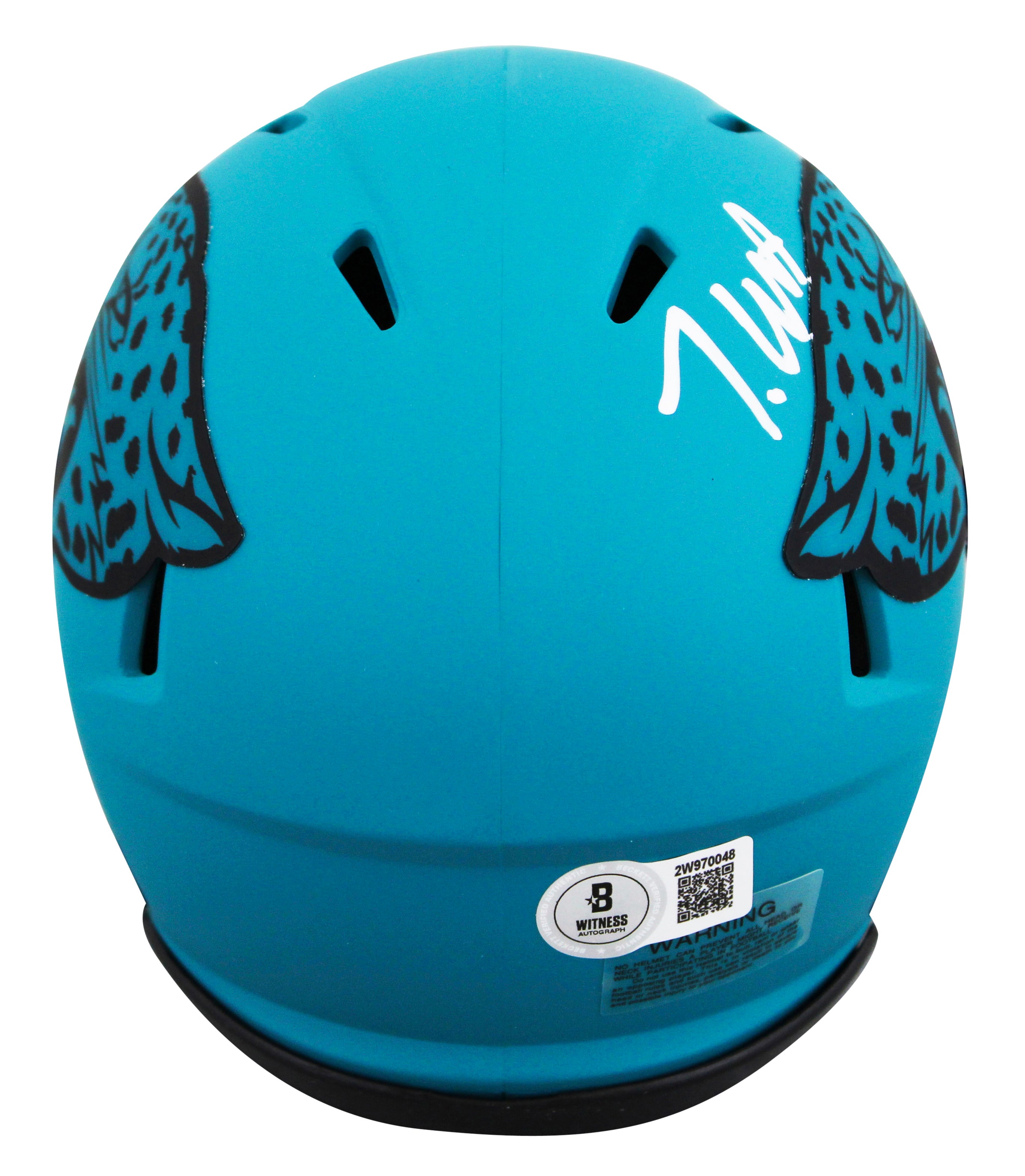 Jaguars Travis Hunter Signed Rave Speed Mini Helmet W/ Case BAS Witnessed