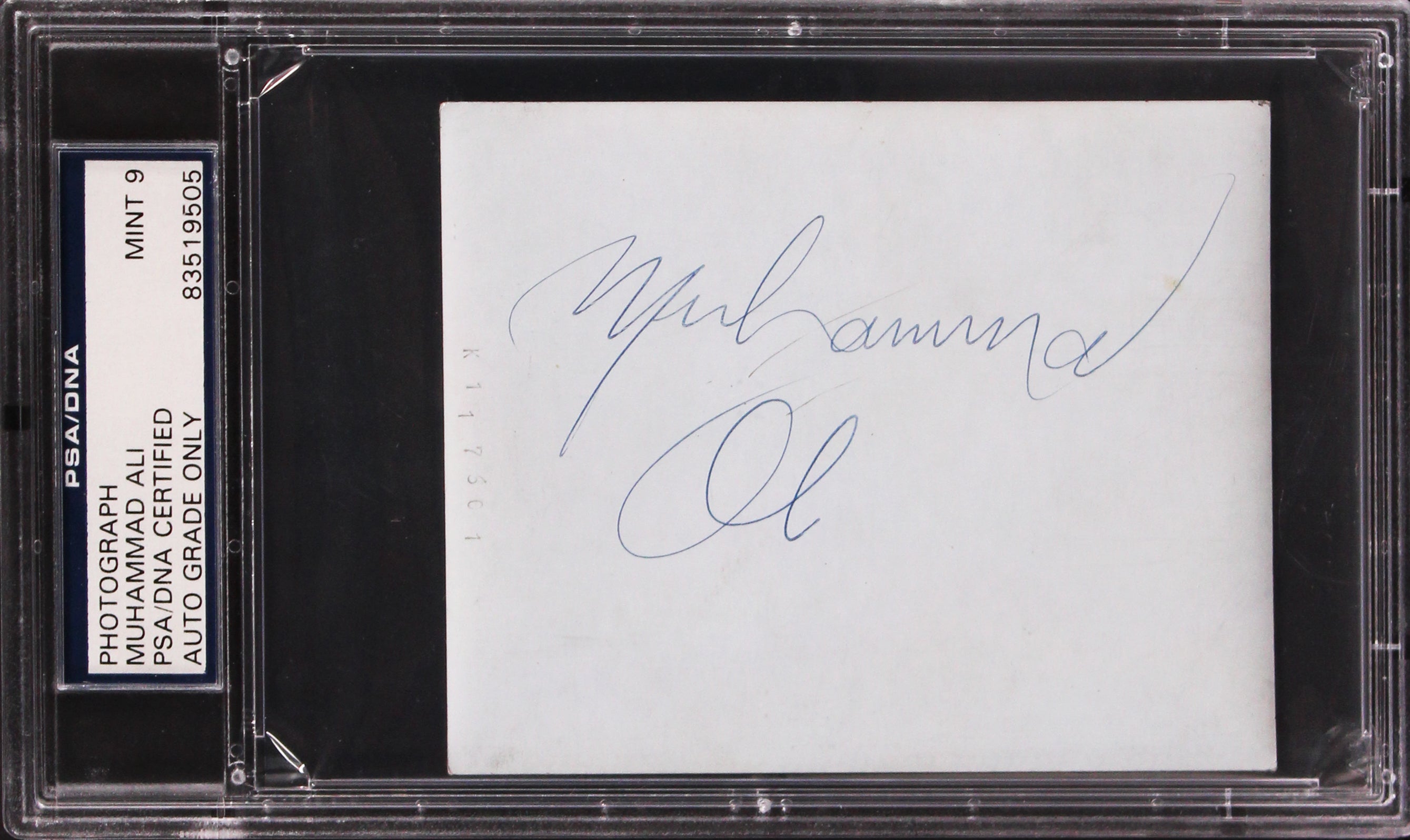 Muhammad Ali Authentic Signed 3.5x4.25 Photo Auto Graded Gem Mint 9! PSA Slab